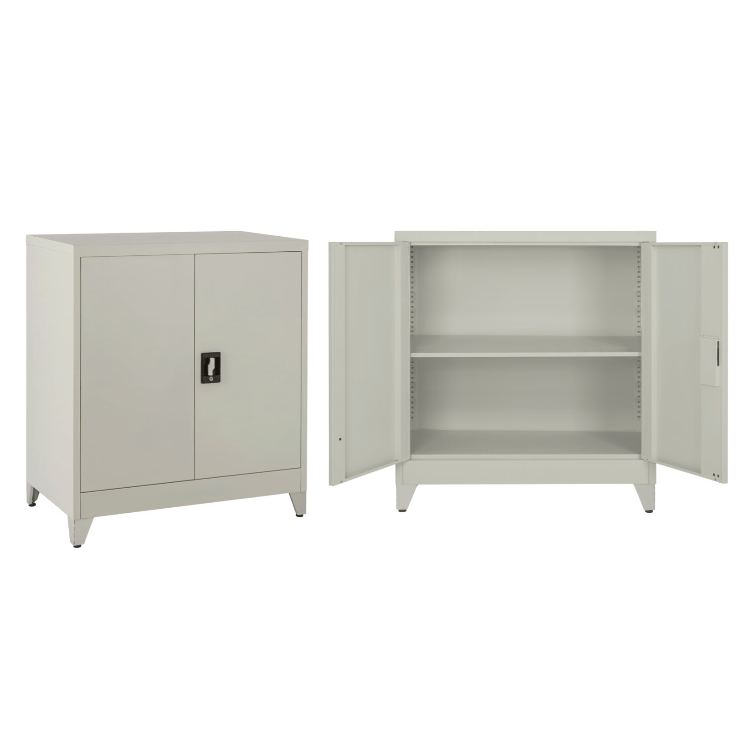 Метален гардероб  DURON с 2 крила и 2 врати и крака - сив 90x40x100 см