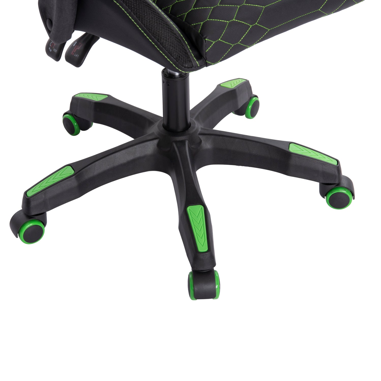 Геймърски стол LOOT цвят черен-зелен 60x60x120см