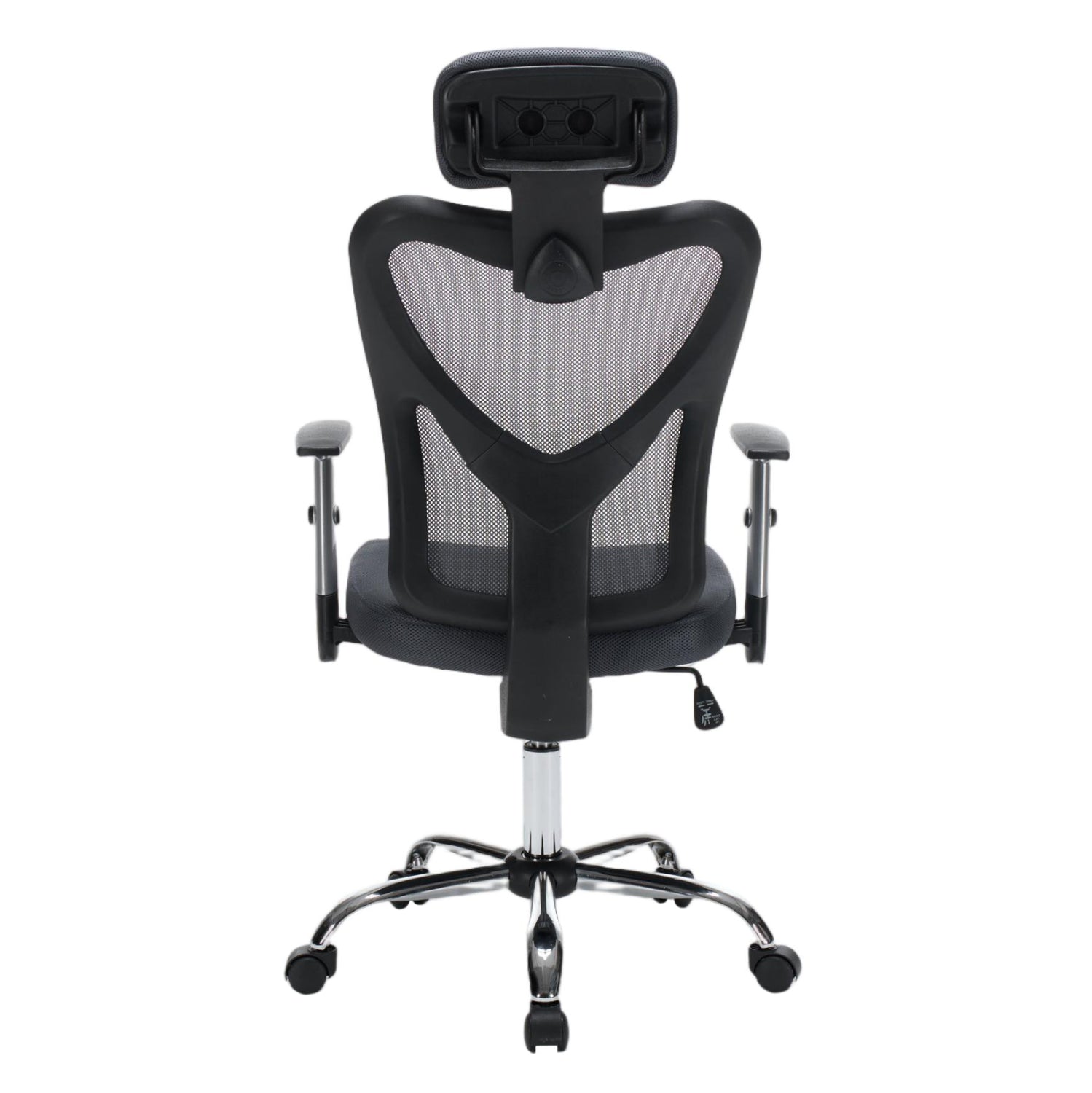 Офис стол Cuore сив мрежестен платеж - черна рамка - хромирана основа 63x61x125всм.