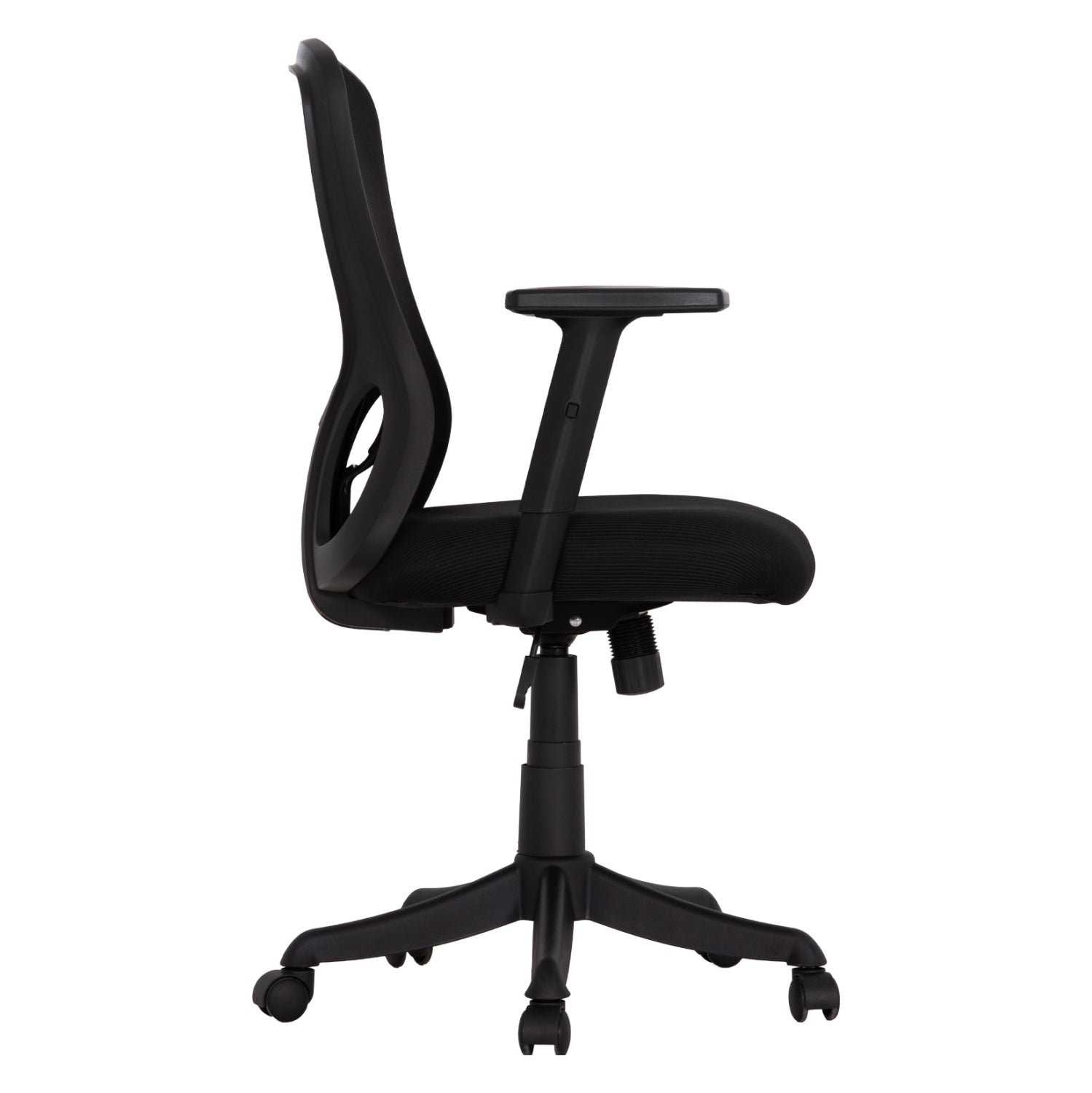 Офис стол Kram черна рамка -- черен мрежестен плат 64x64x100-108всм.