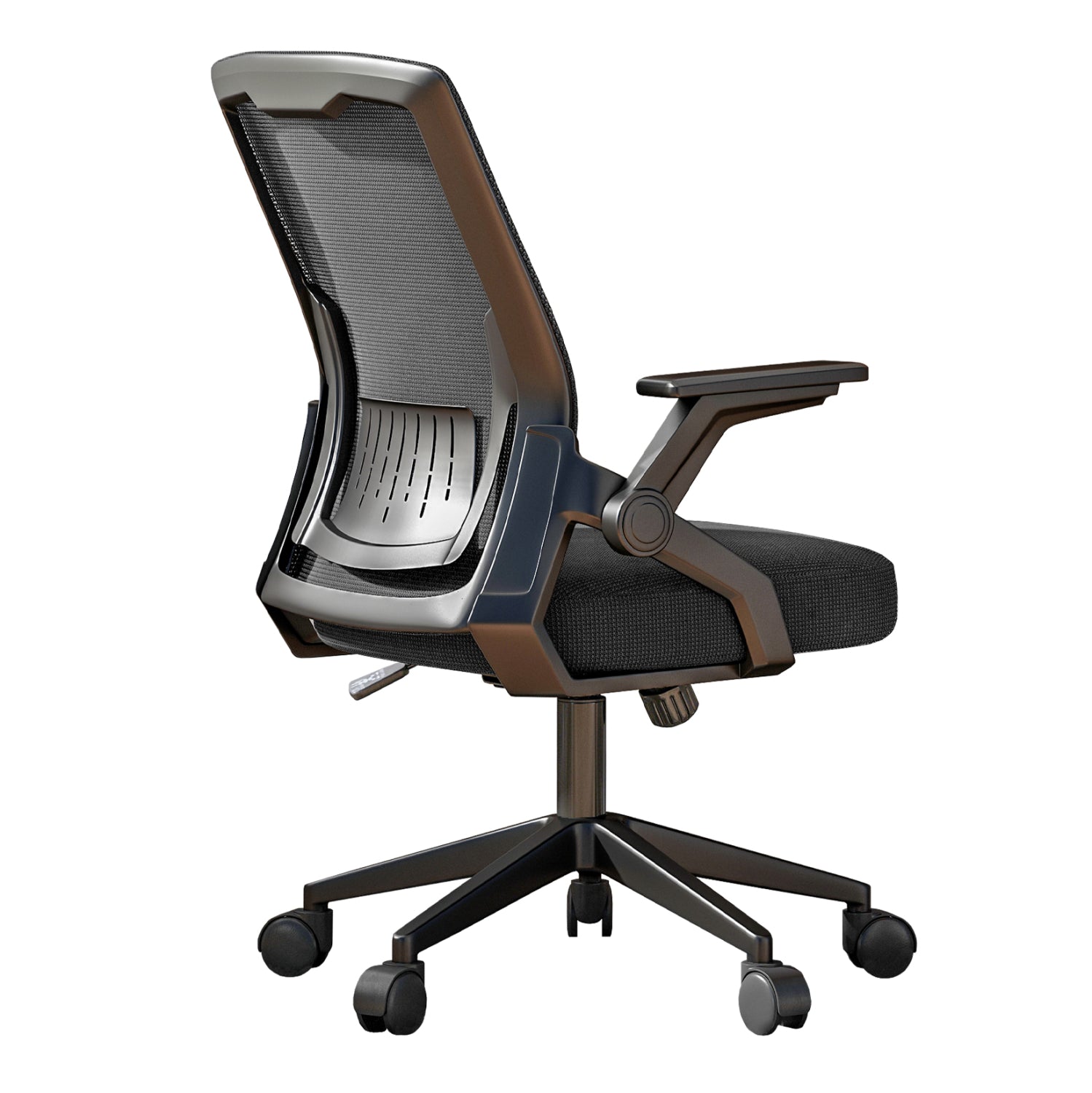 Офис стол  ZENITH  pp & mesh в черно 60x60x92-100см