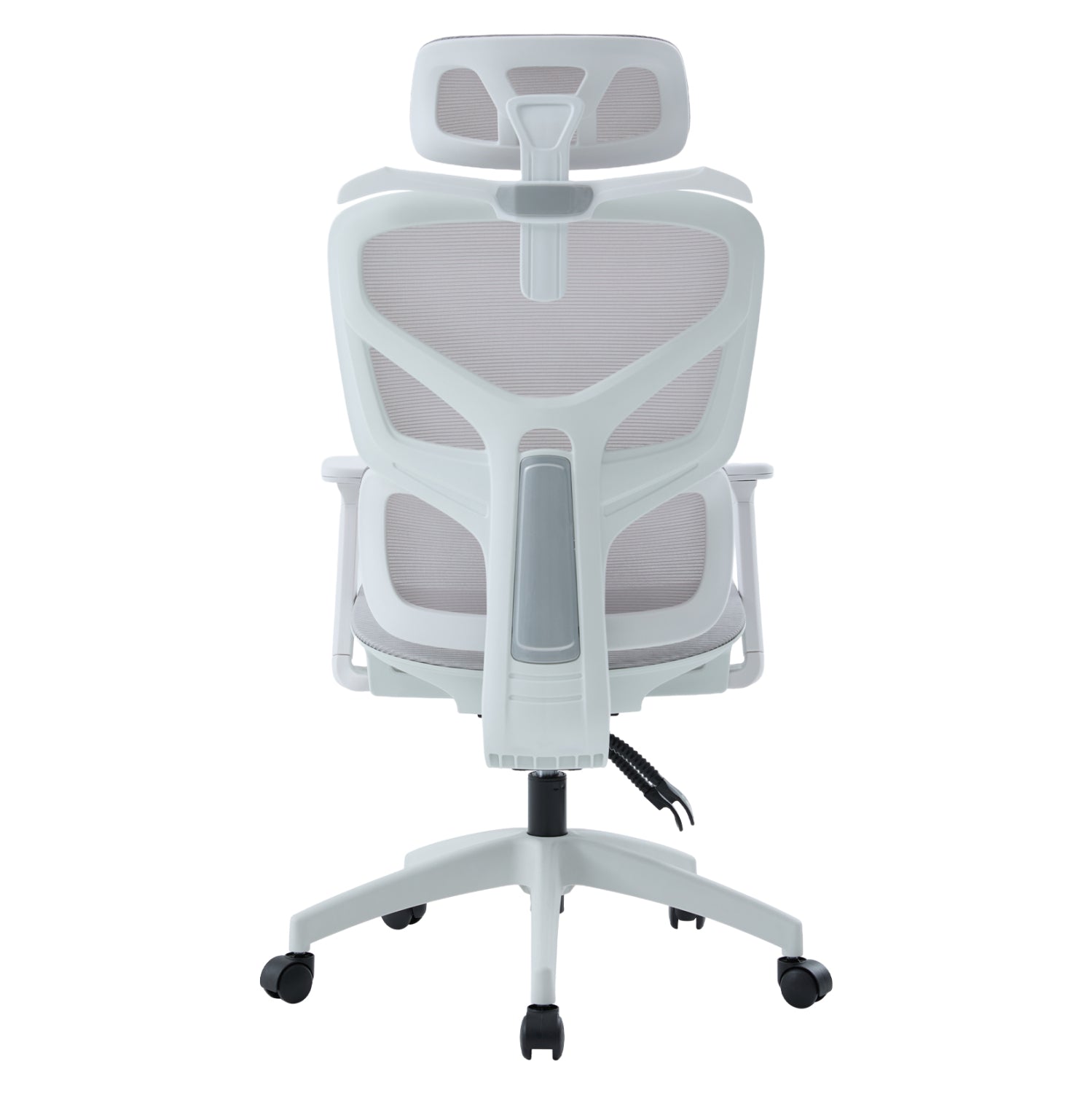Офис стол APEX бял pp--светло сив мрежестен плат 68x68x120-130см.
