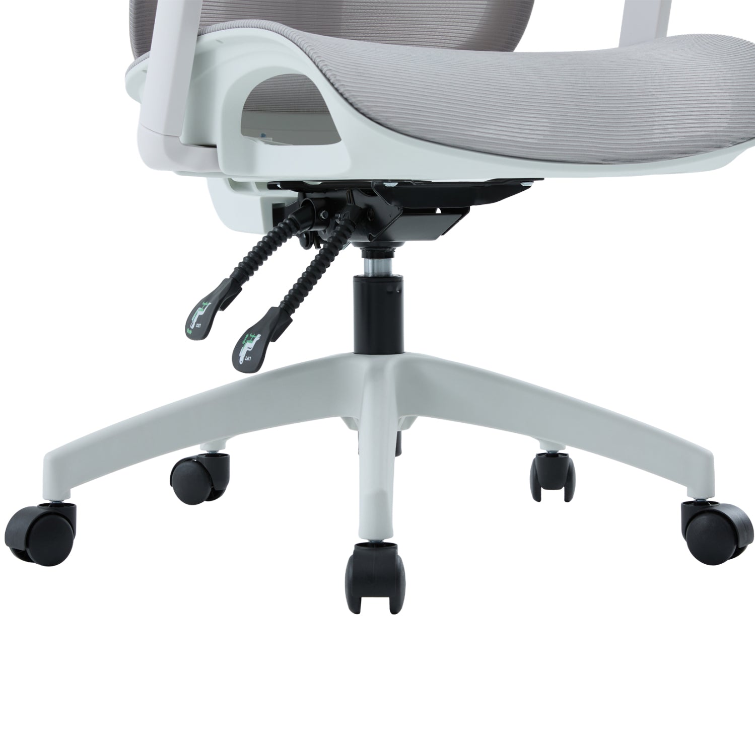 Офис стол APEX бял pp--светло сив мрежестен плат 68x68x120-130см.