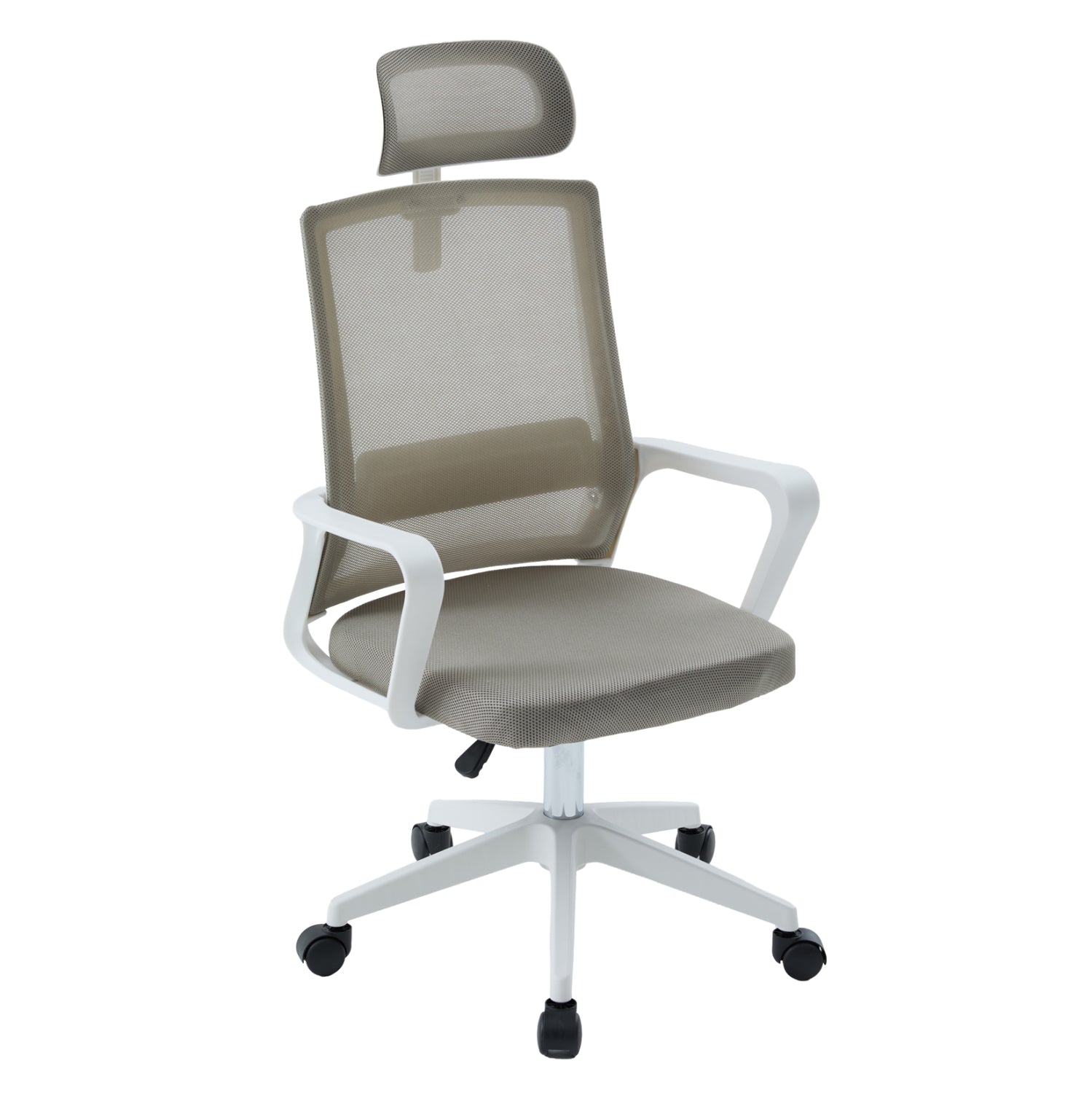 Офис стол VELOCITY бял pp- светло сив мрежест плат 61x62x123см.