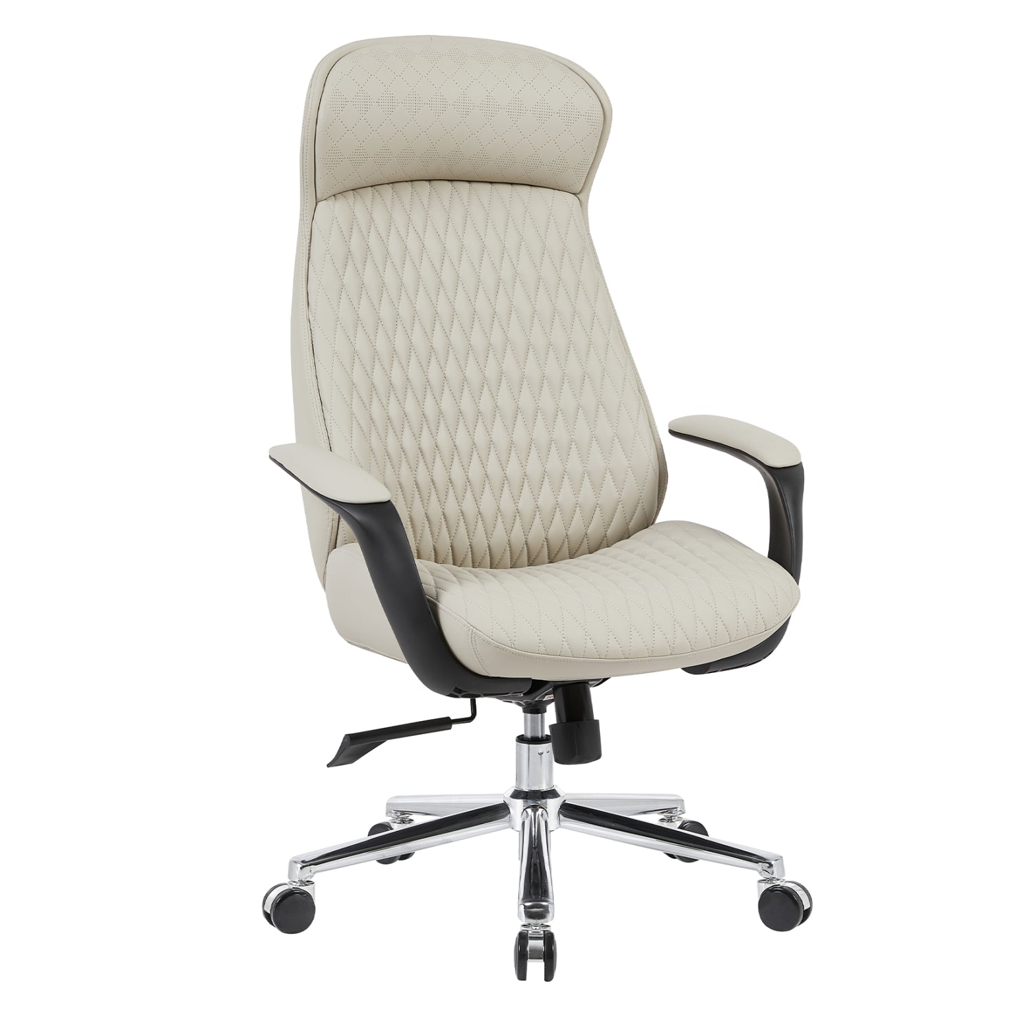 Офис стол velum бежов pu - хромирана основа 71x69x116-122всм