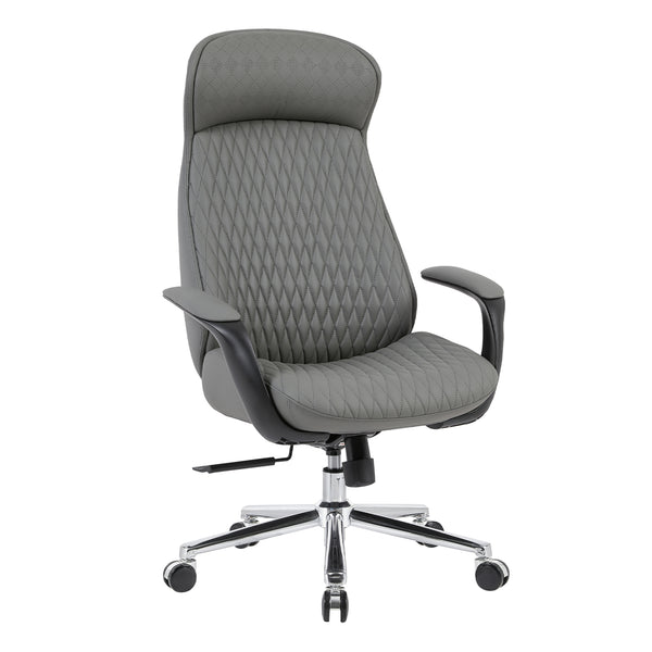 Офис стол  VELUM  сив pu - хромирана основа 71x69x116-122см