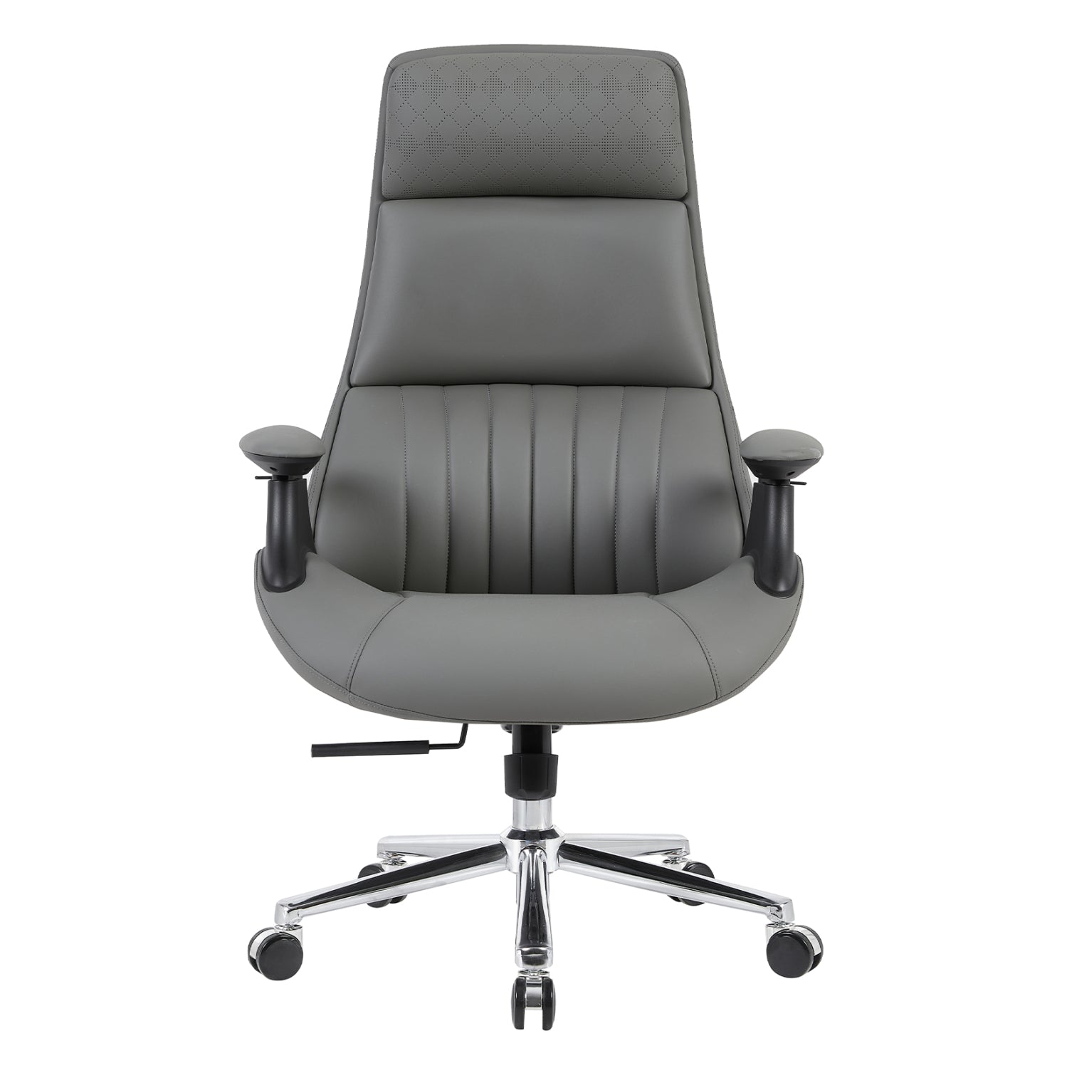 Офис стол pulse сив pu - хромирана основа 73x70x115-121(в)см