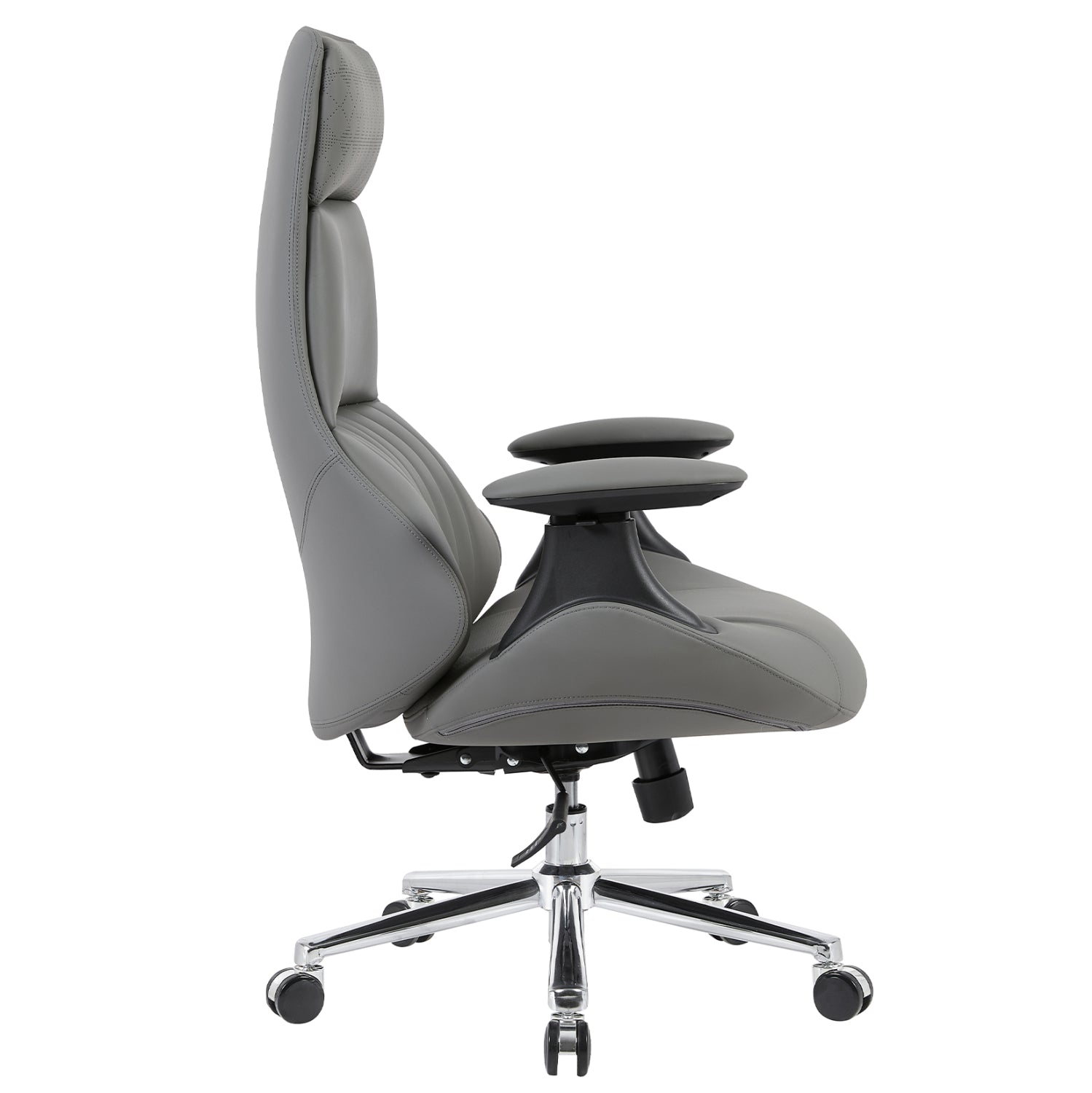 Офис стол pulse сив pu - хромирана основа 73x70x115-121(в)см