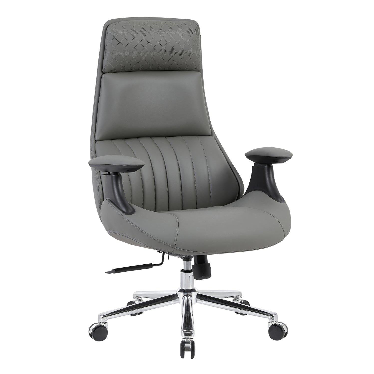 Офис стол pulse сив pu - хромирана основа 73x70x115-121(в)см
