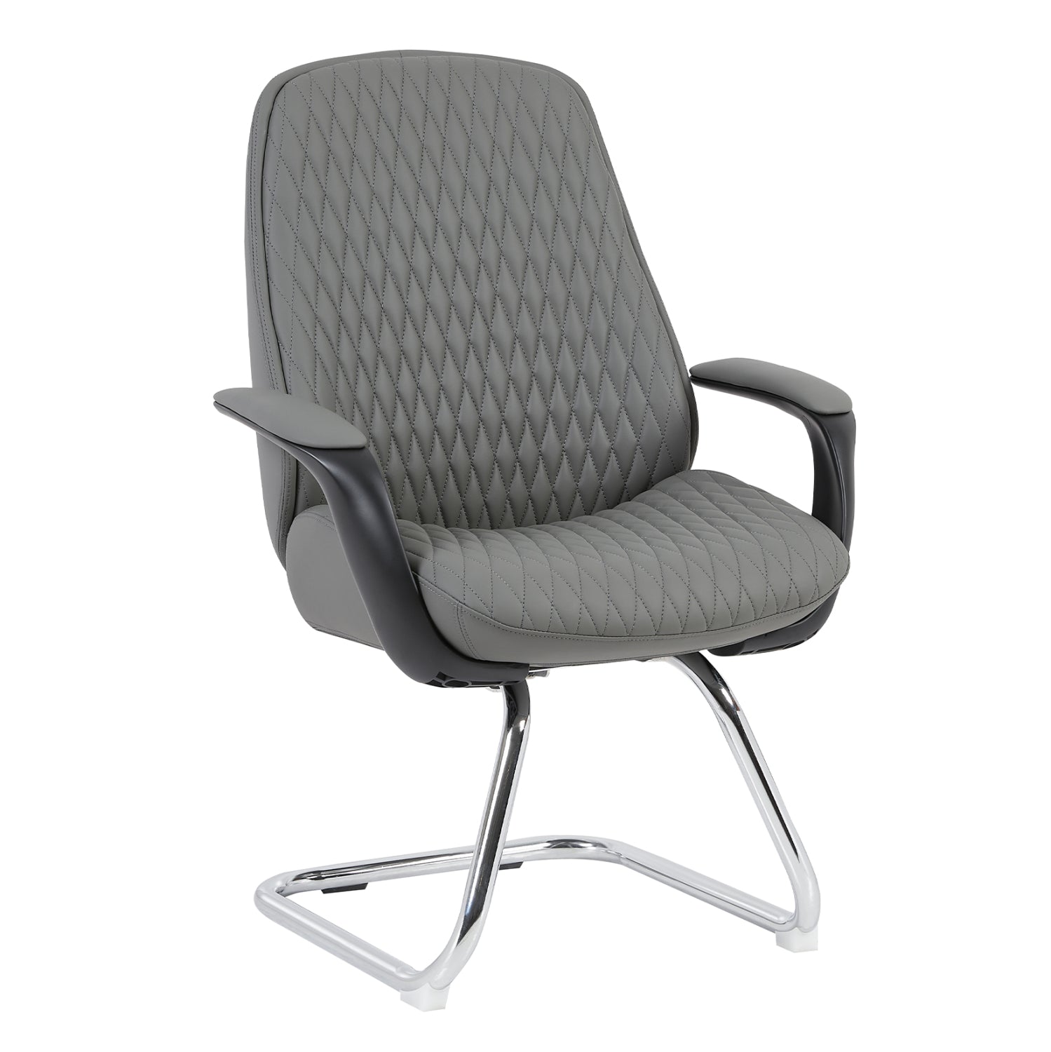 Посетителски стол velum-s сив пу -- хромирана основа 71x60x100всм.