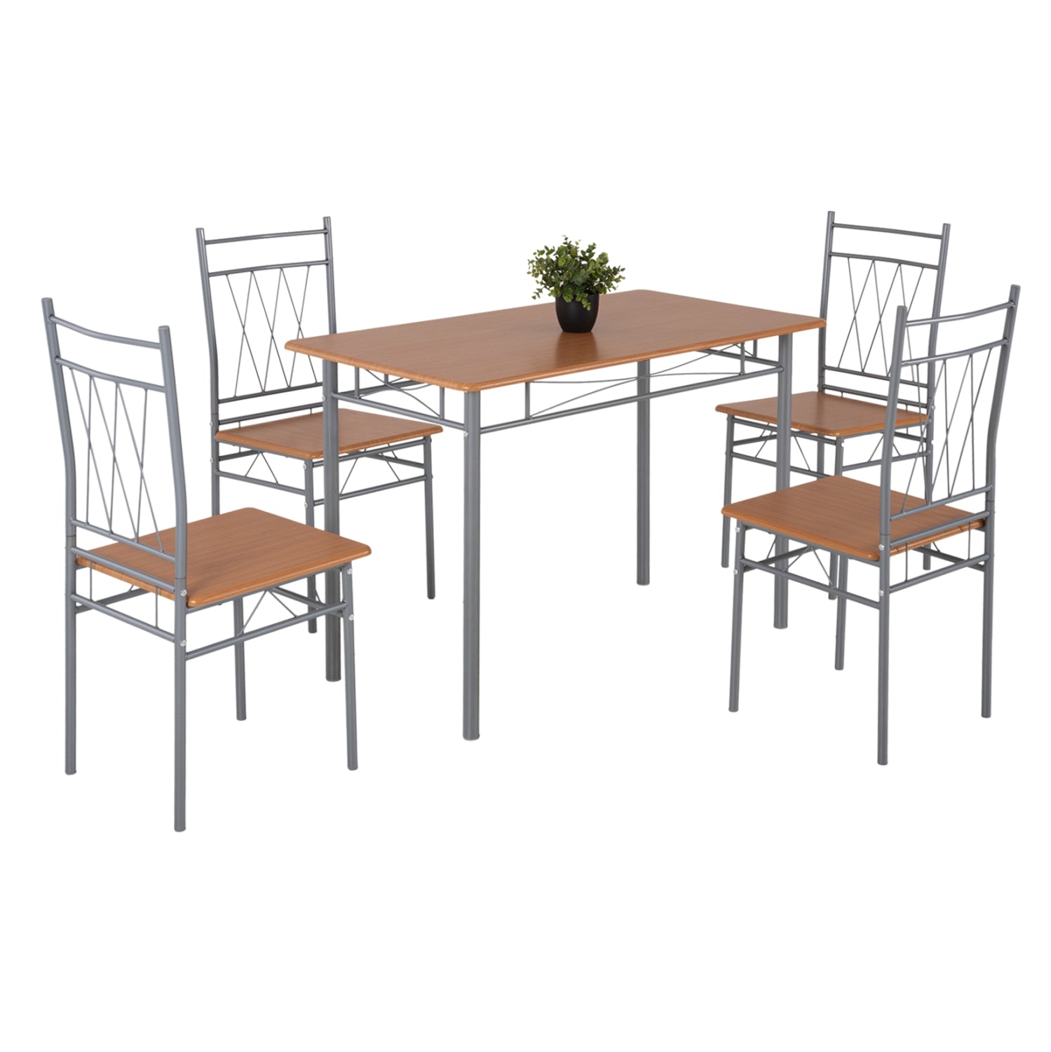 Комплект за хранене 5 части Praiory метал-mdf в цвят sonama 110x60x74hсм.