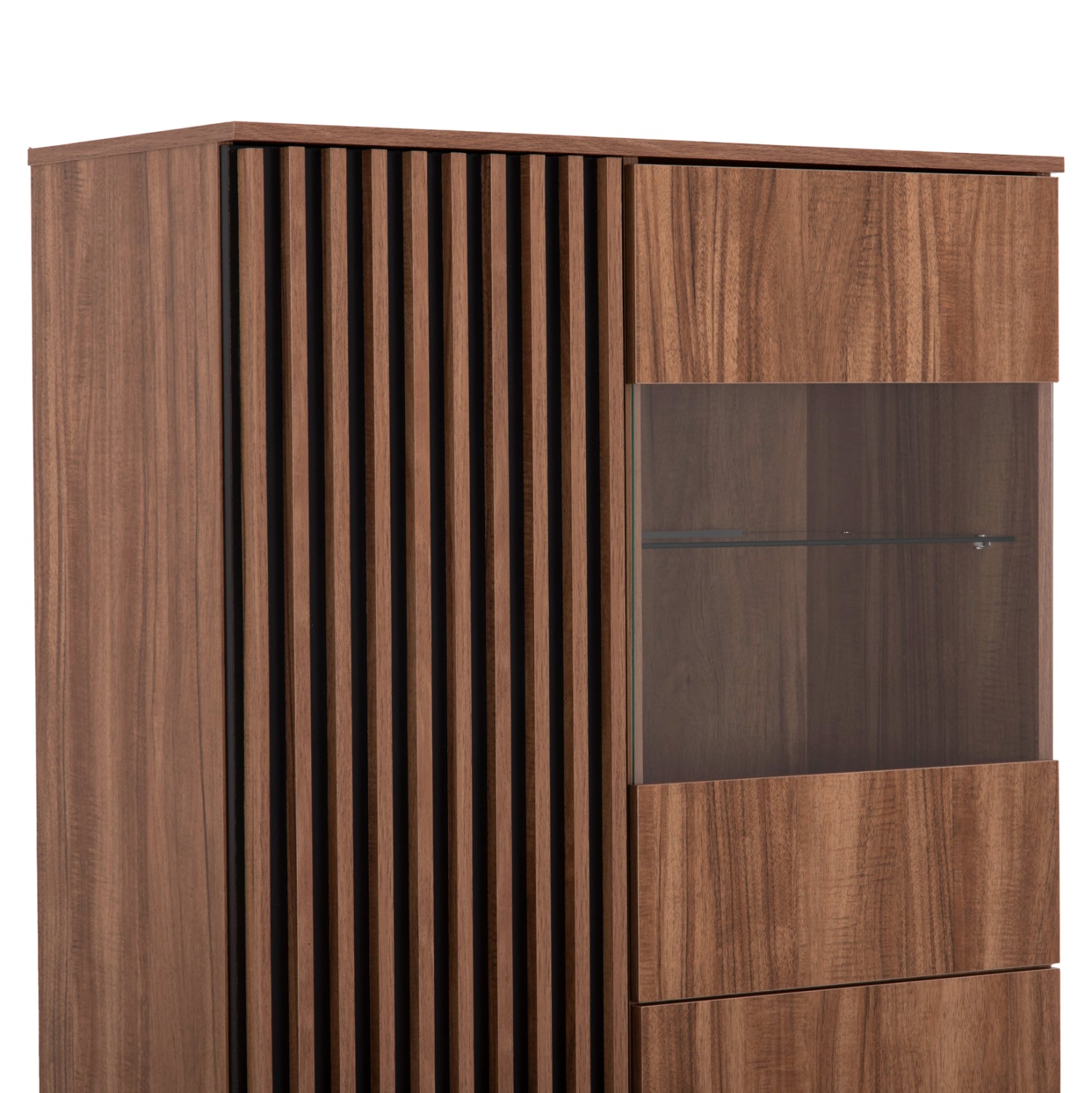 Витрина HARRY  цвят натурален-черен  90x40x185