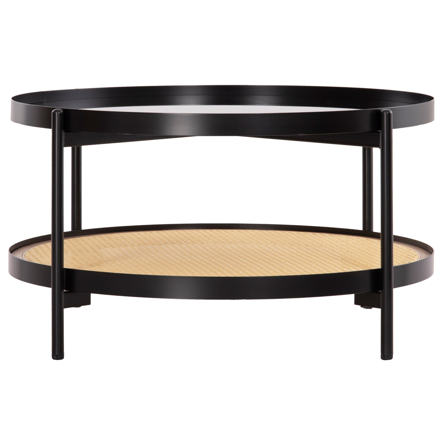 Холна маса Сити цвят черен-естествен  Φ80x45Hсм