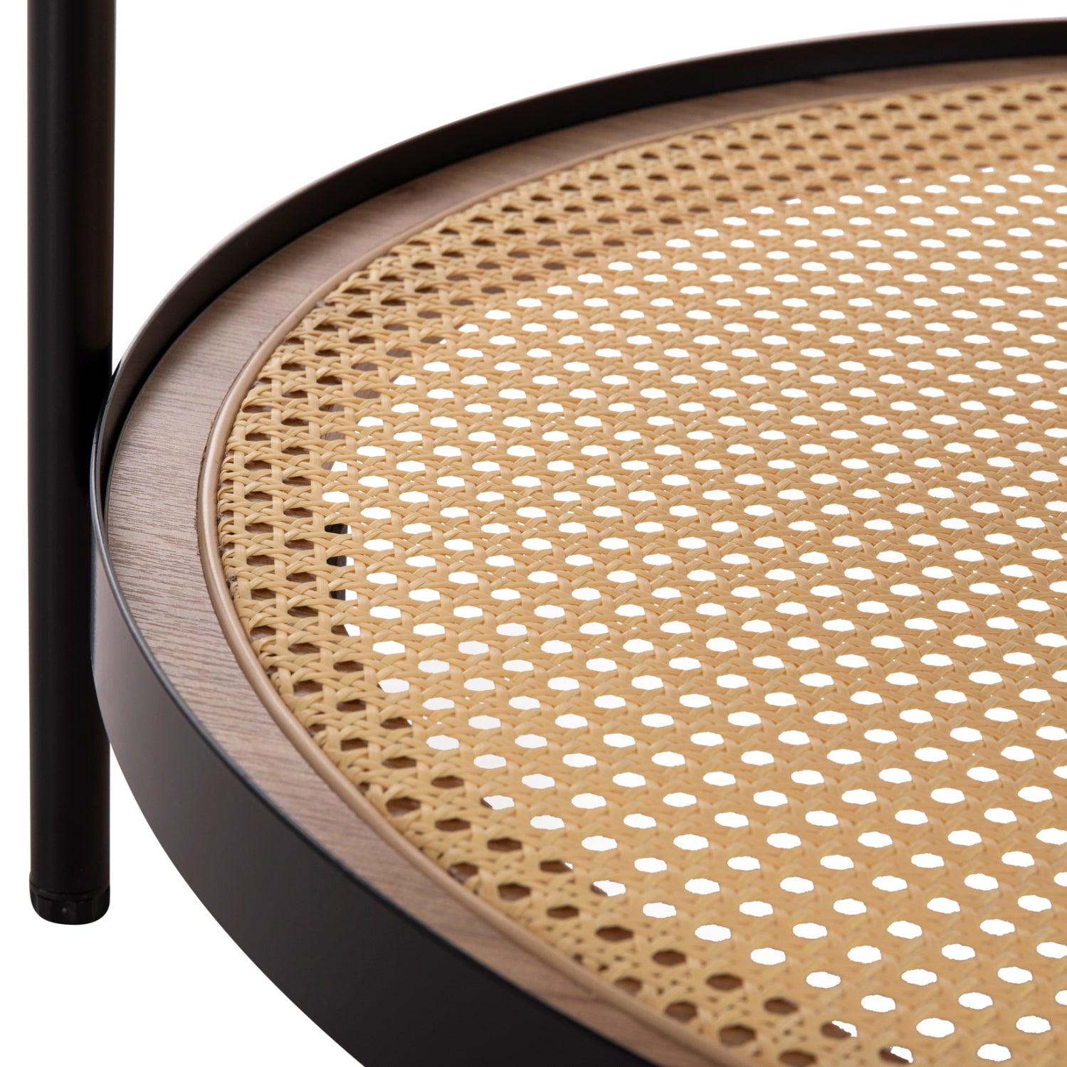 Холна маса Сити цвят черен-естествен  Φ80x45Hсм