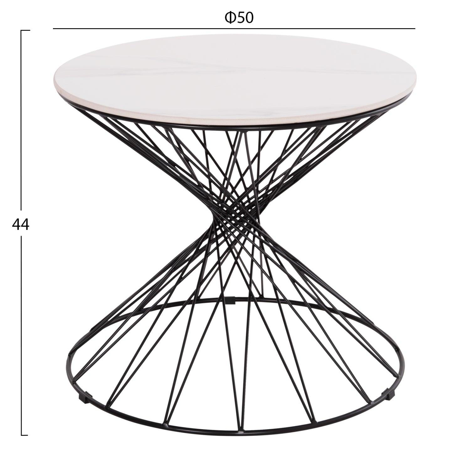 Помощна маса GRESAM цвят черен-бял  Φ50x44