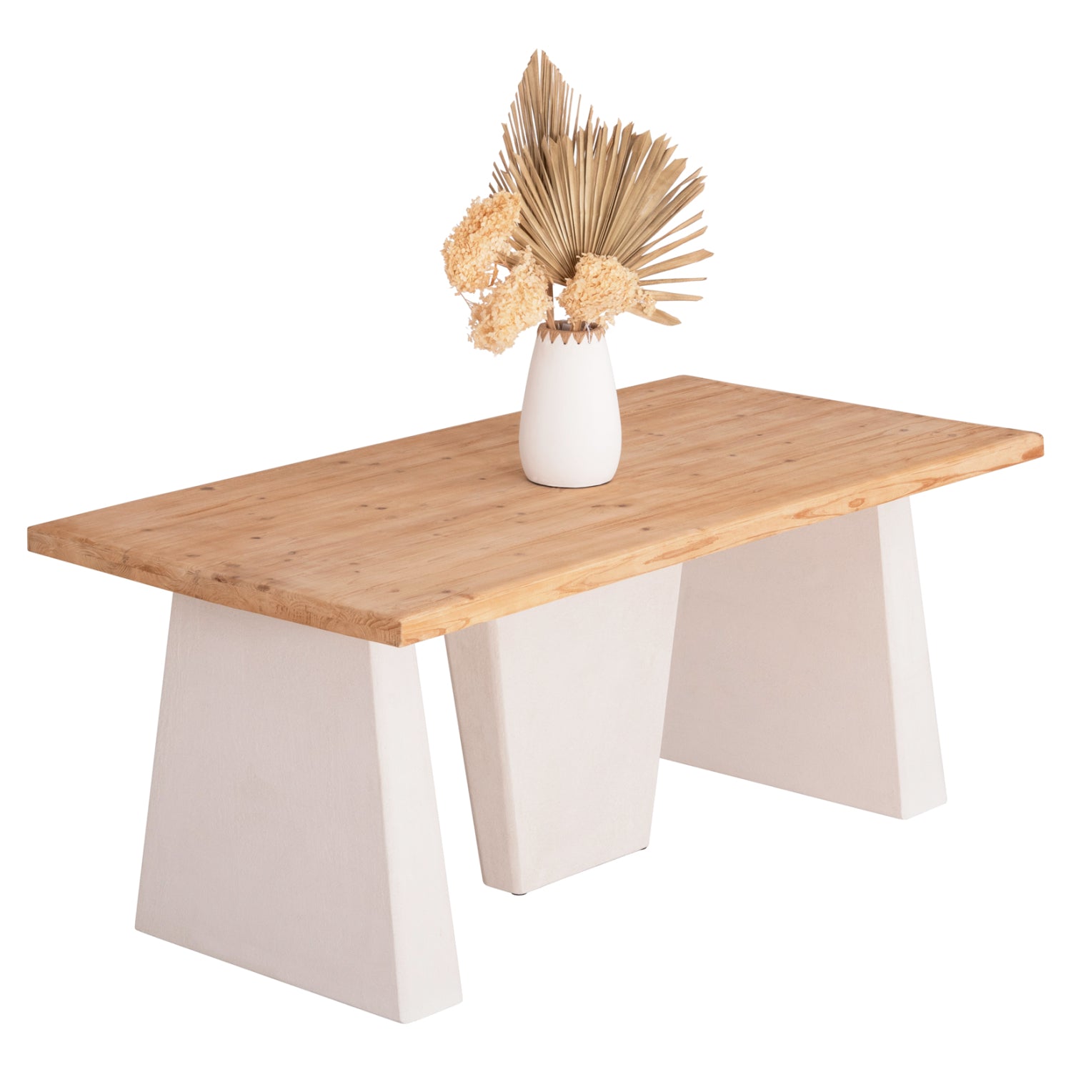 Маса  Санторини 179x90x75 цвят бял-натурал