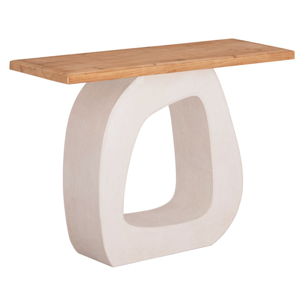 Конзолна серия SANTORINI плот за маса от ела - mdf основа в  бял цвят 120x38x83см.