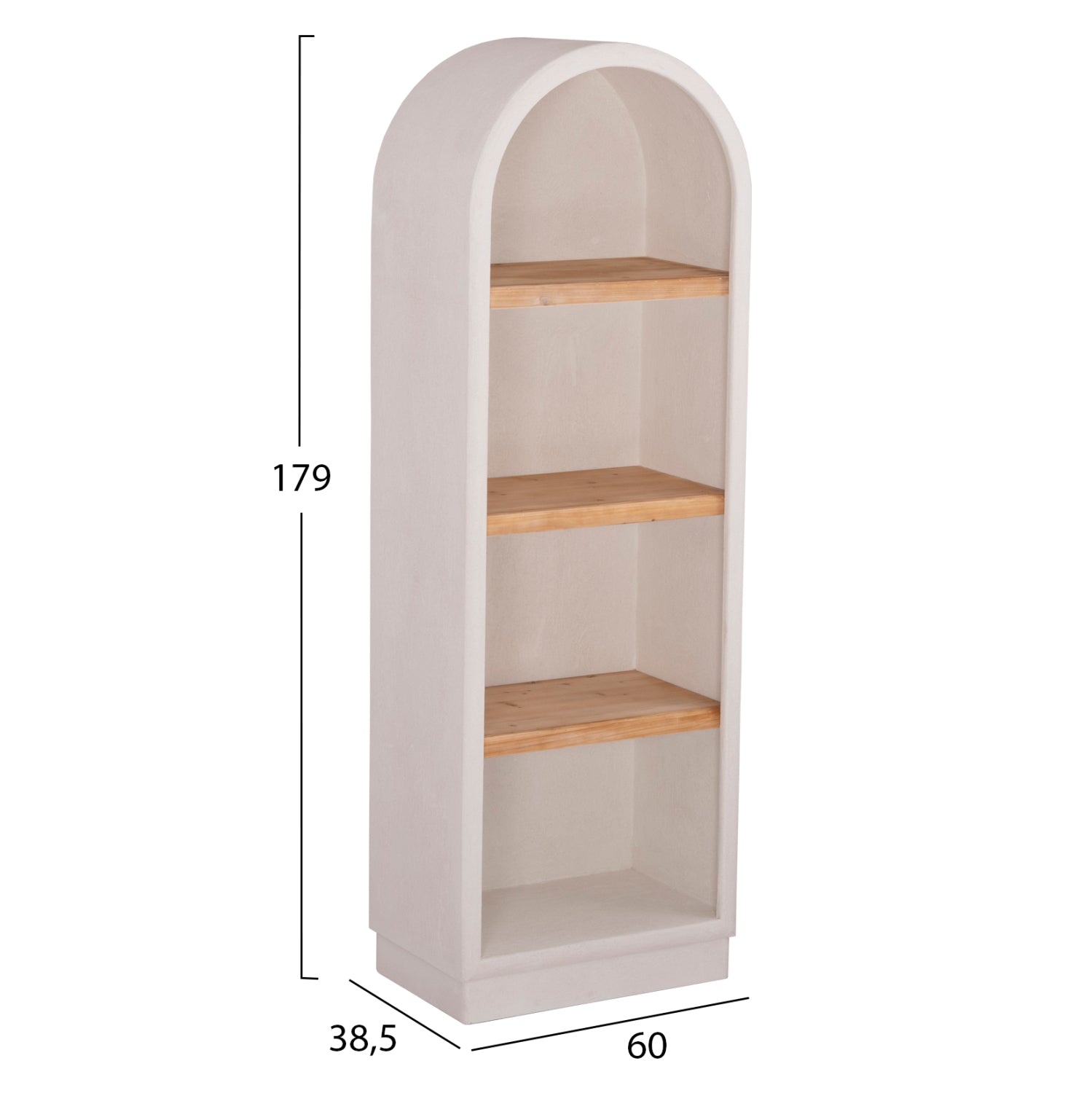 Етажерка Санторини бял цвят 60x38,5x179