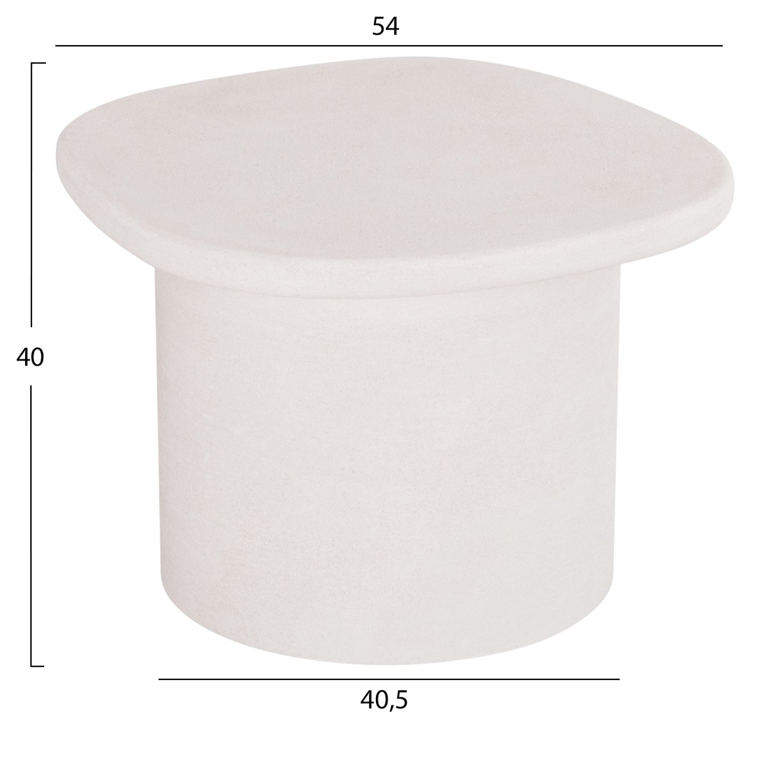 Холна маса Санторини бял цвят 54x54.5x40см