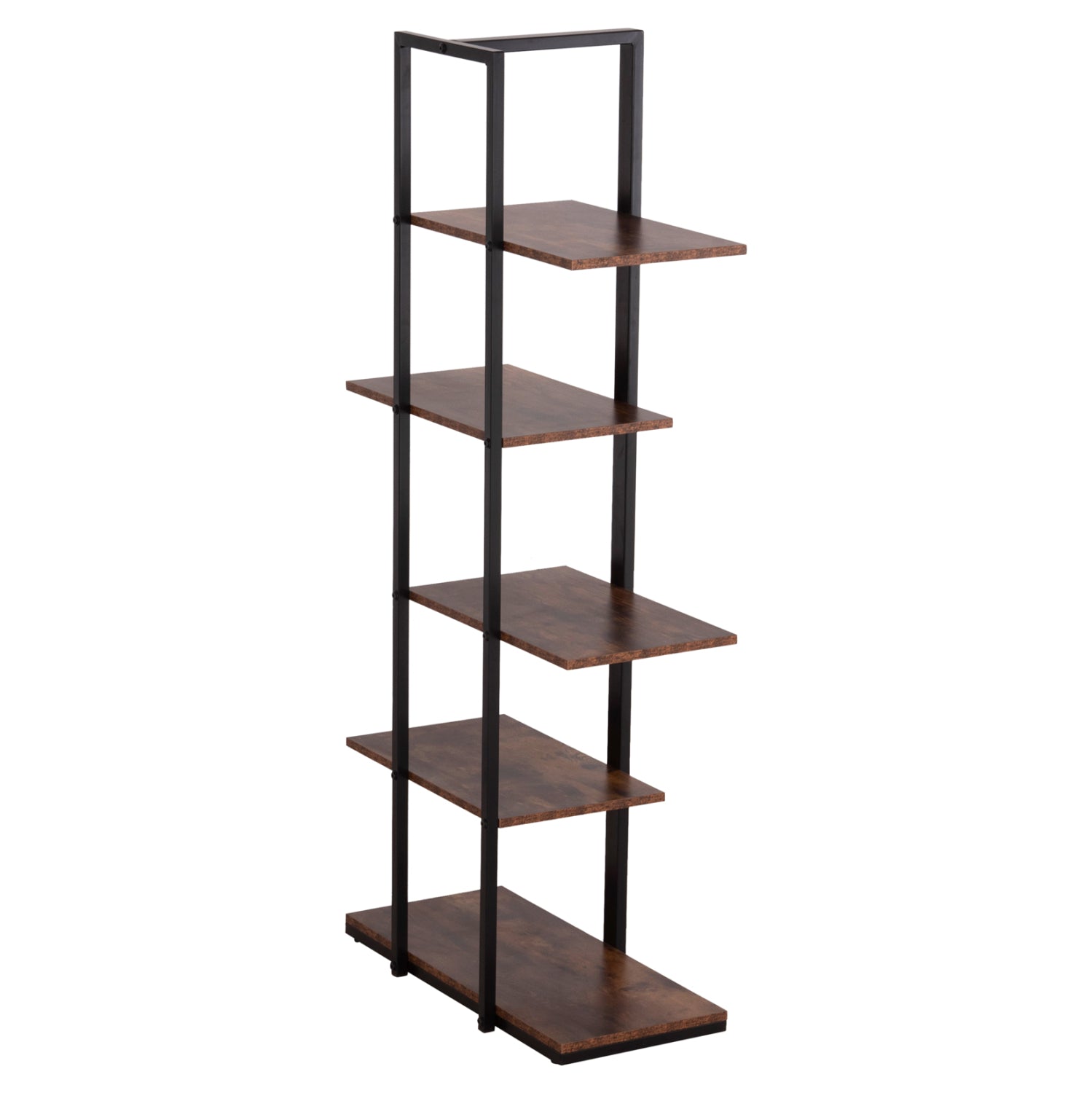 Етажерка OMNI  цвят черен-орех  68x34,5x150,5