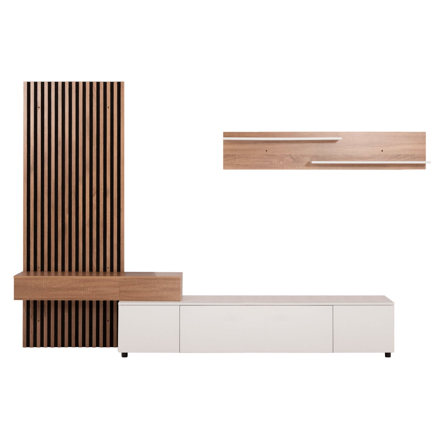 Тв шкаф DORT меламин в sonama-бяло 249.5x42.2x199.5cm