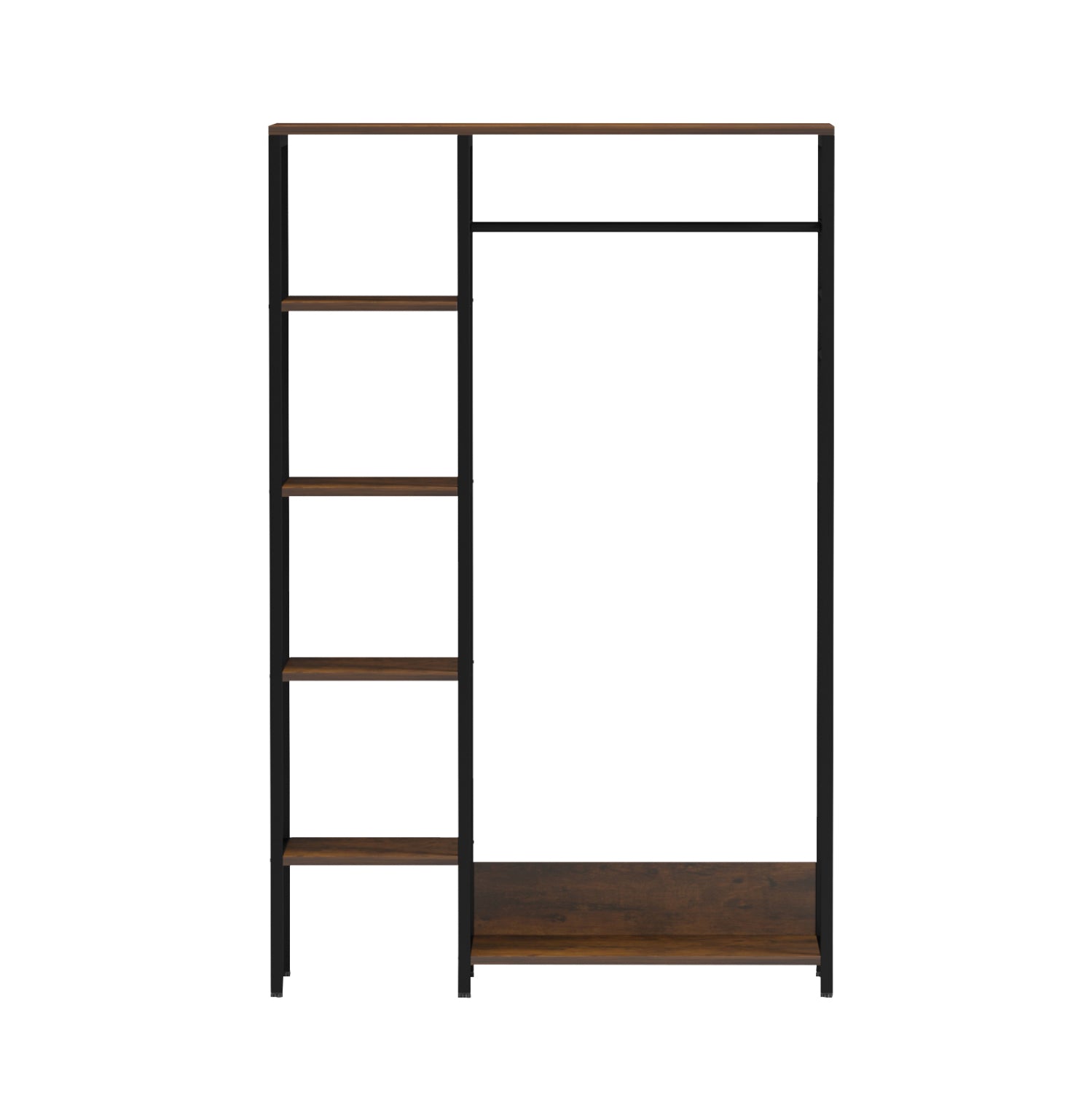 Отворен гардероб ARANJA  метал черно-меламин кафяв 90x30x140см