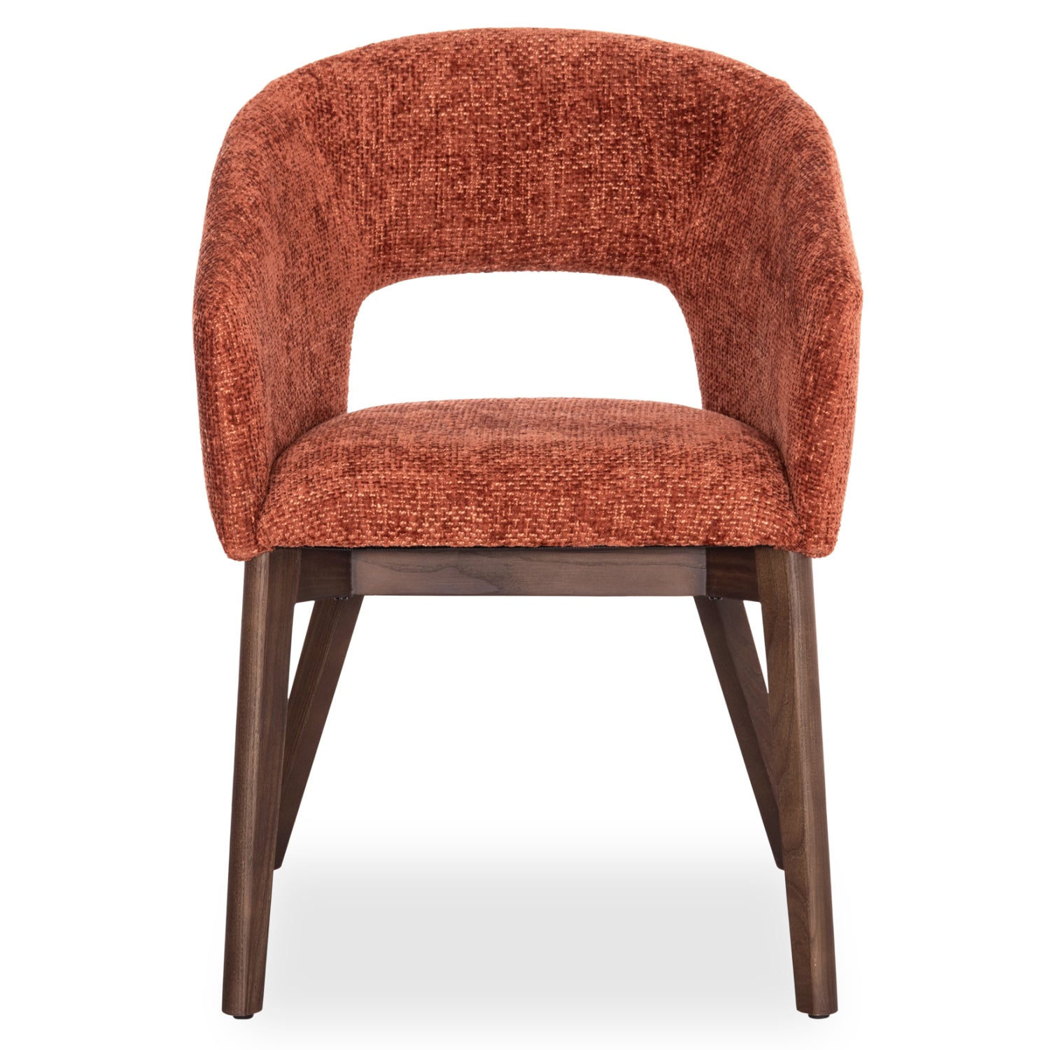Трапезен стол EMPIRE orange, плат - крака от ясен в цвят орех, 55x54x78см.