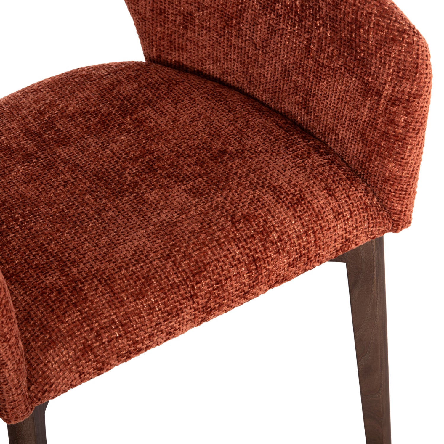 Трапезен стол EMPIRE orange, плат - крака от ясен в цвят орех, 55x54x78см.