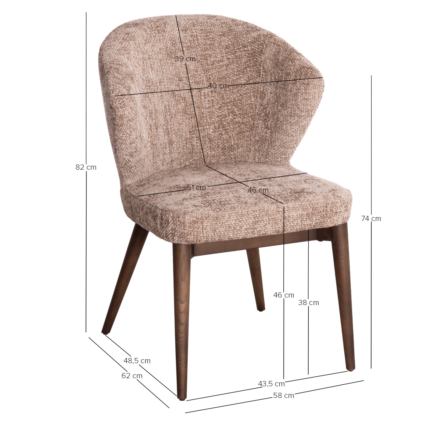 Трапезен стол SWAIVE  58x62x82см