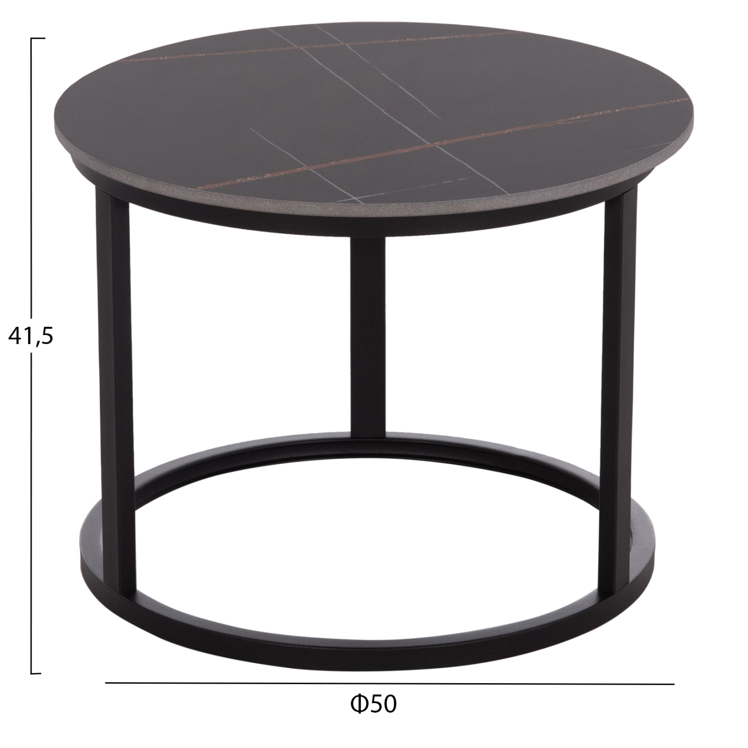 Комплект холни маси 2 бр   Talos с вид на черен мрамор 2бр./φ70  и ф50см