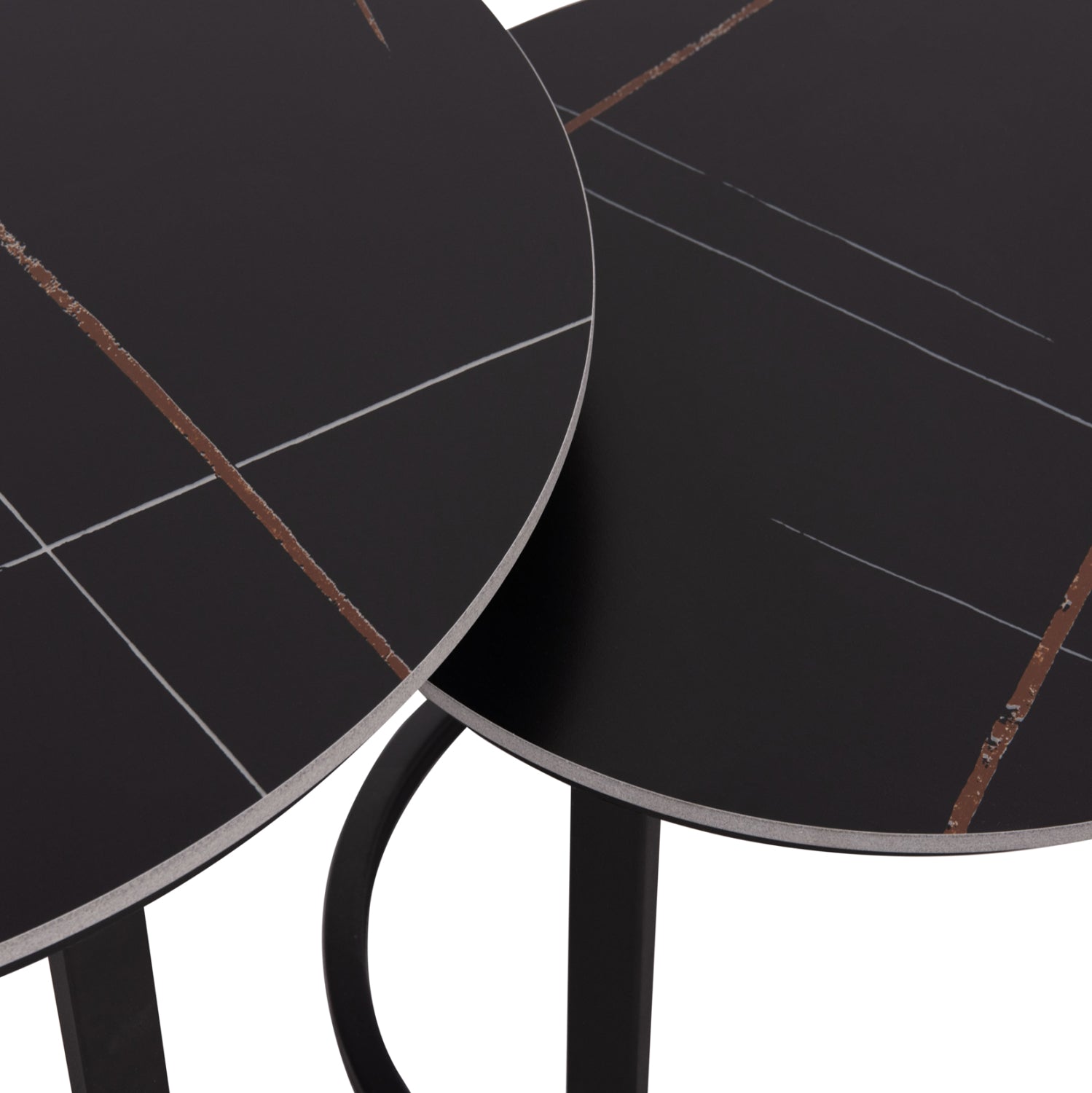 Комплект холни маси 2 бр   Talos с вид на черен мрамор 2бр./φ70  и ф50см