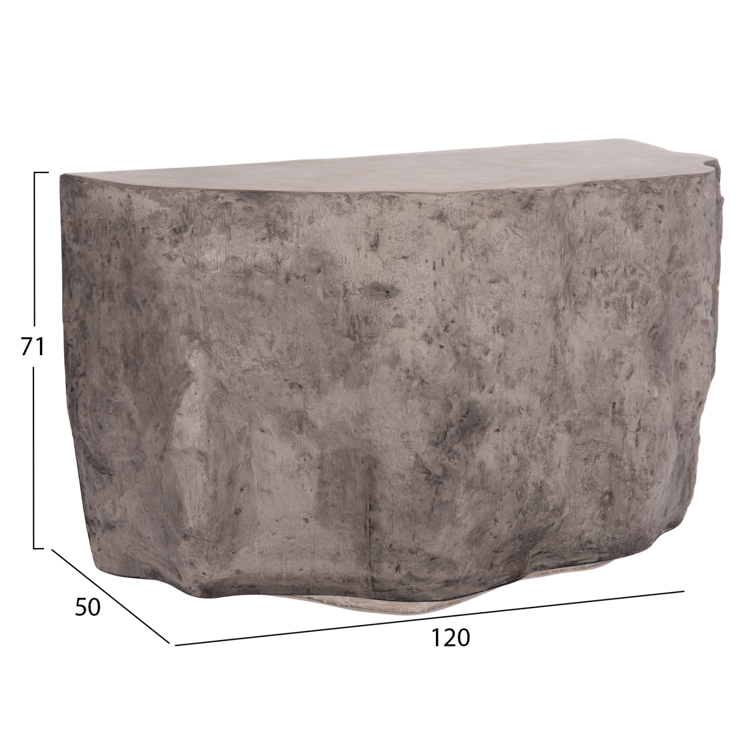 Конзола  INTERON фиброцимент скала в сиво--120x50x71см.