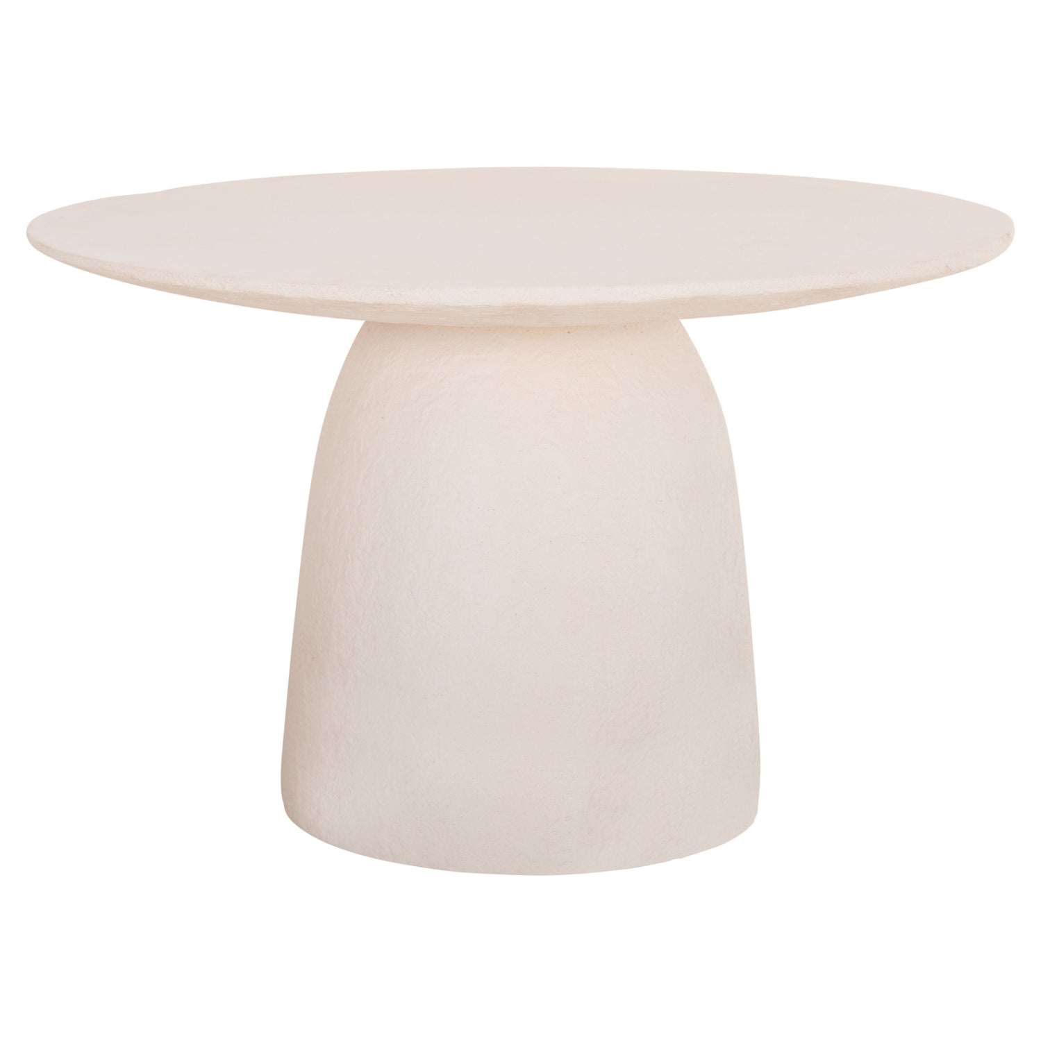 Кръгла трапезна маса SEPPO фибро цимент бяла--φ119.5x75.5см.