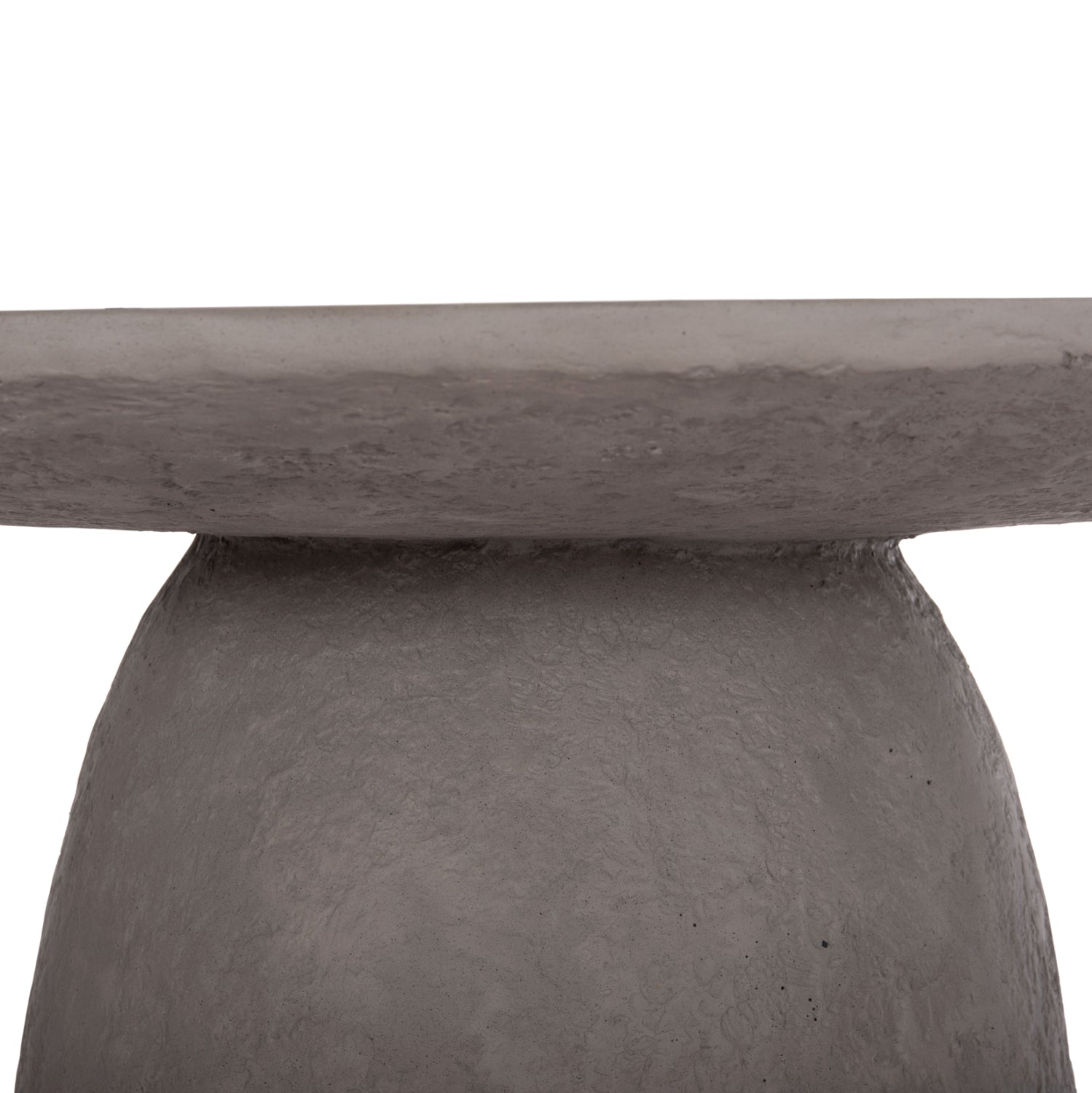 Кръгла трапезна маса SEPPO фиброцимент в сиво--φ119.5x75.5см.