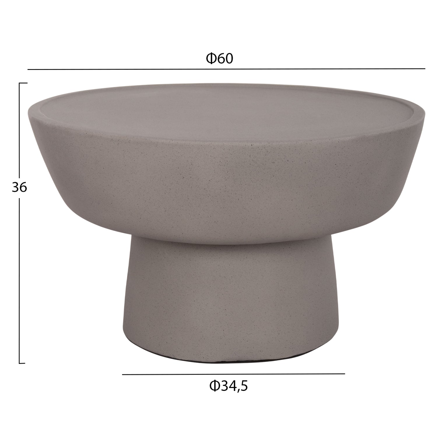 Холна маса от фибрo цимент Pirson в сиво-ф60x36cm.