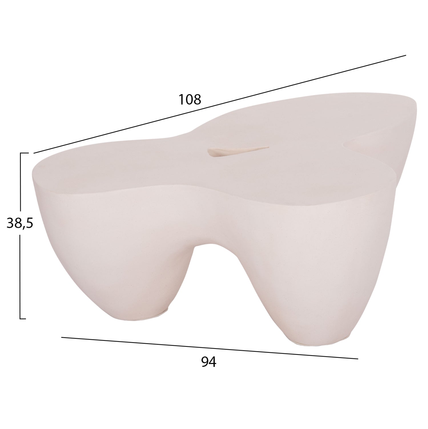 Холна маса  SALLEN бял цвят   108x94x38,5см