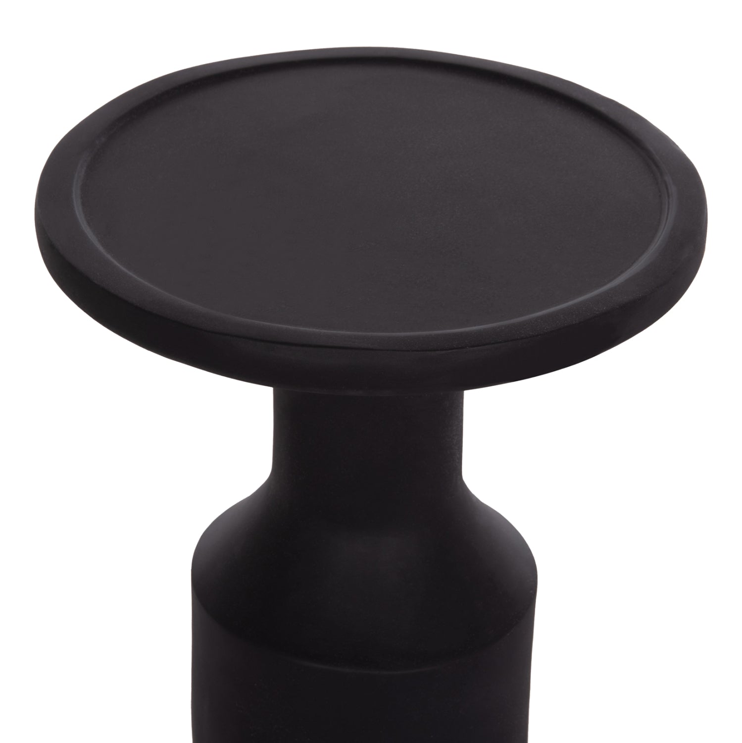 Помощна маса Тred фибро цимент черен-естествен ратан--φ40x61cm.