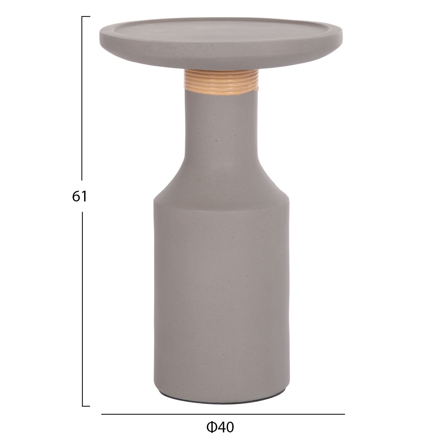 Помощна маса TRED сив цвят Φ40x61см