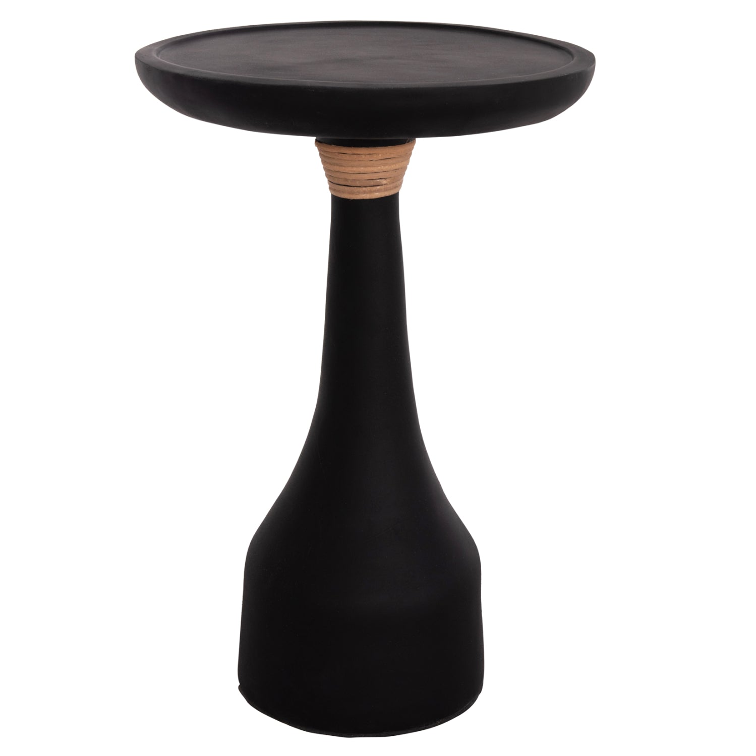 Странична маса за лампа TORG фиброцимент  черна φ41x62cm.