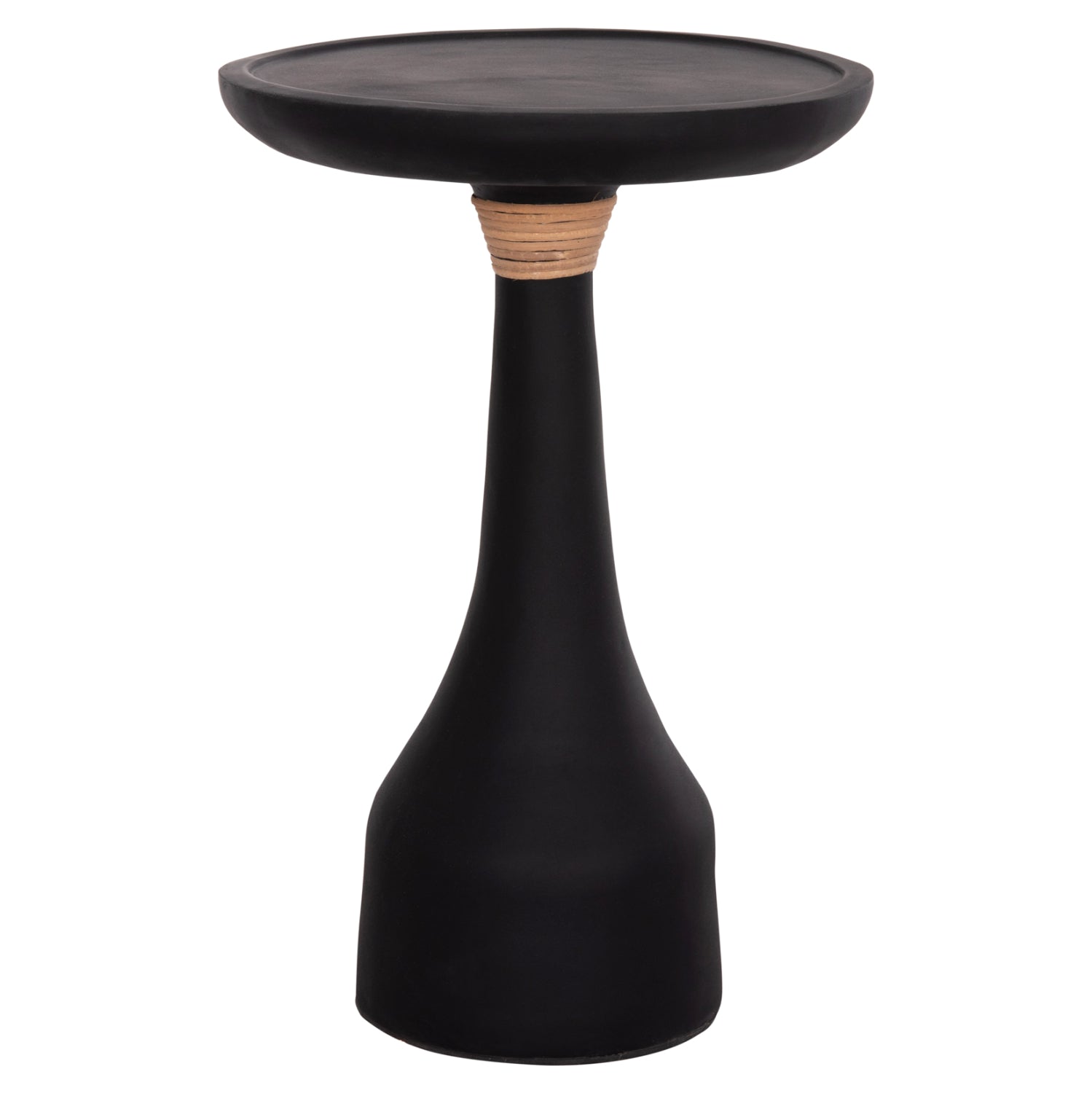 Странична маса за лампа TORG фиброцимент  черна φ41x62cm.