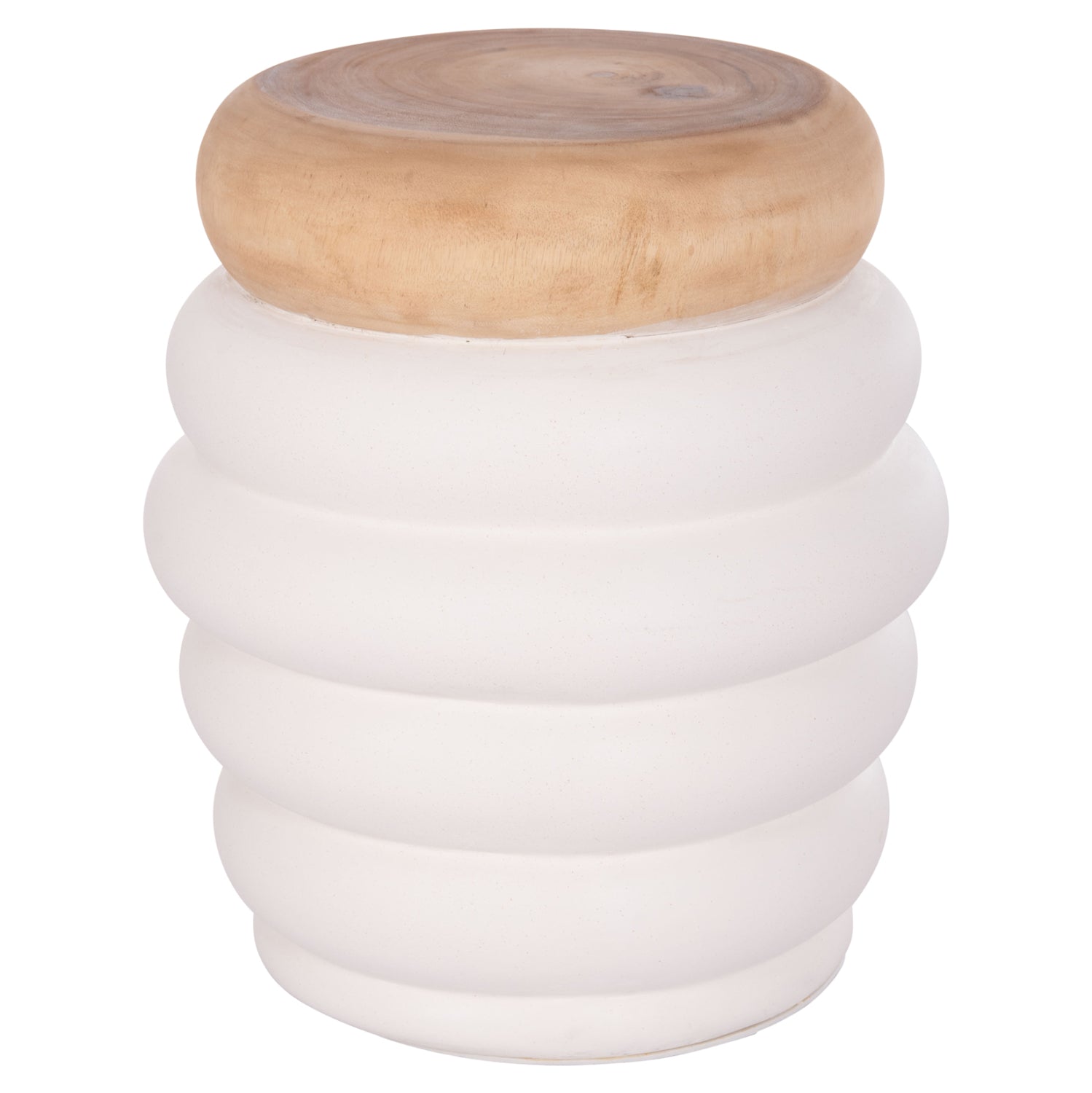 Странична маса  PUFFAT естествен-бял цвят Φ45x46см