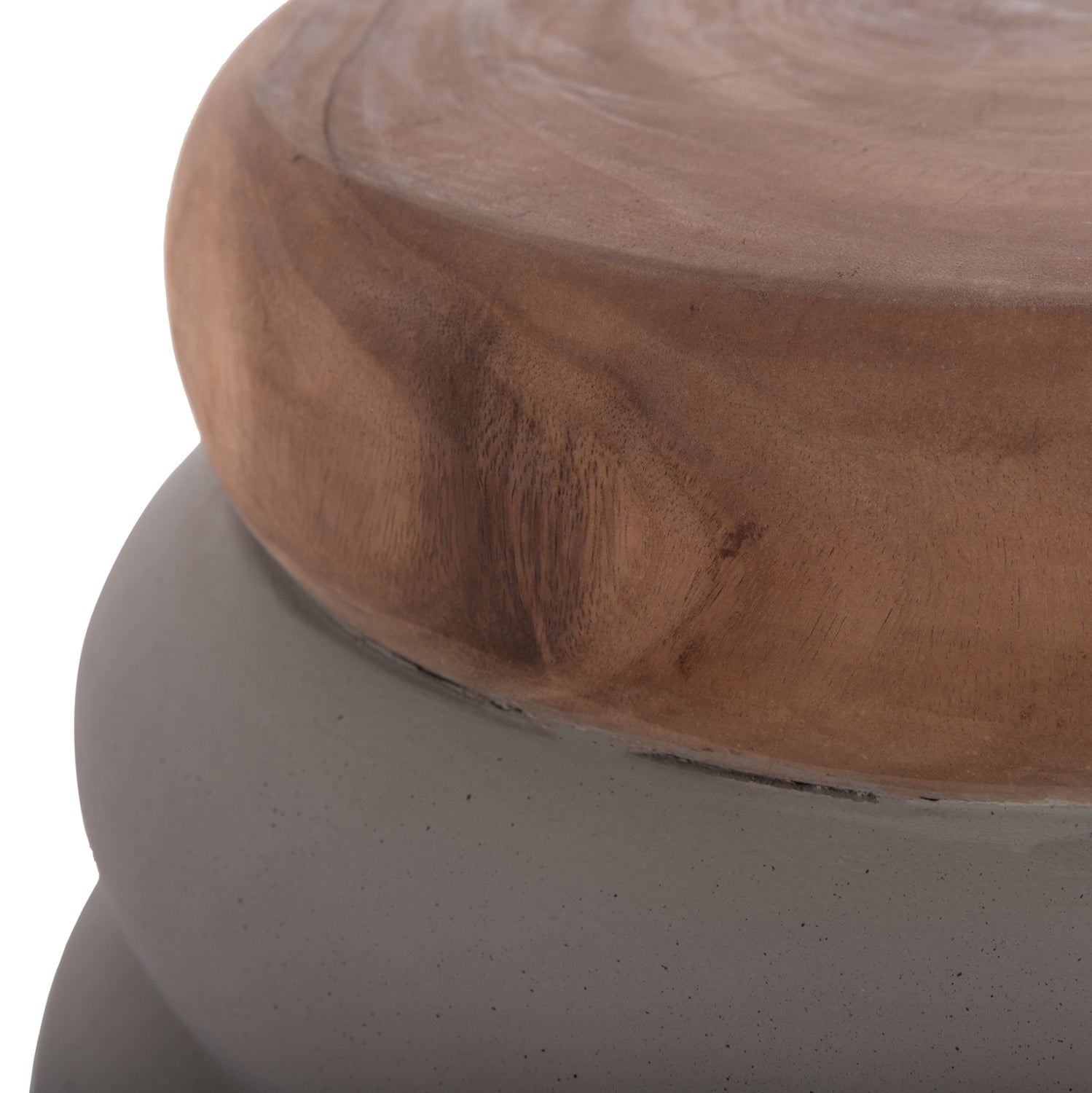 Странична маса PUFFAT естетсвен-сив цвят Φ45x46см