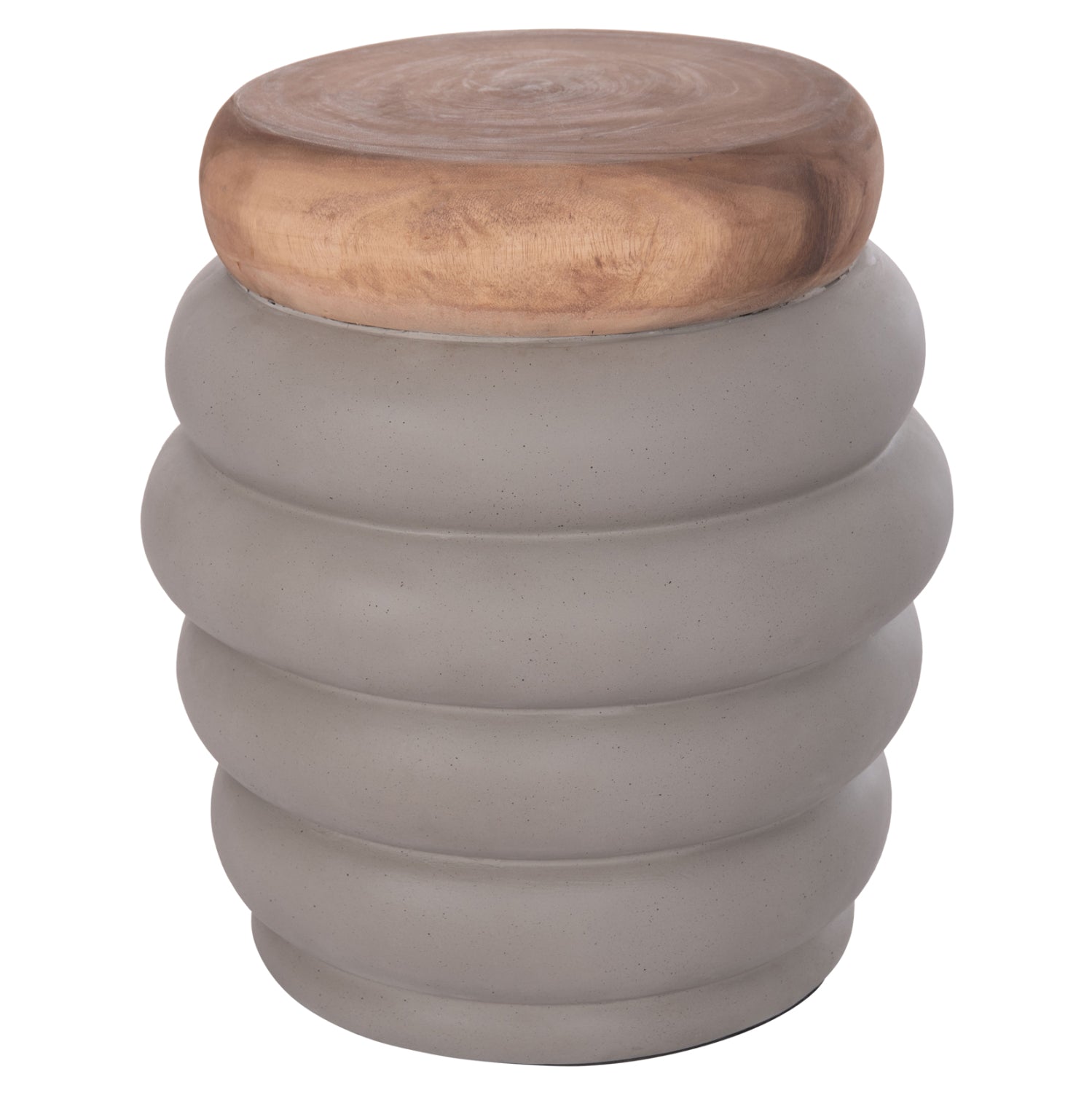 Странична маса PUFFAT естетсвен-сив цвят Φ45x46см