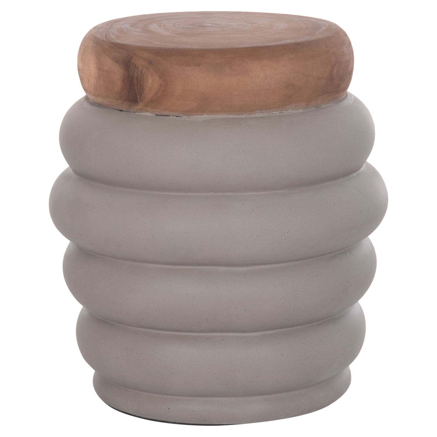 Странична маса PUFFAT естетсвен-сив цвят Φ45x46см