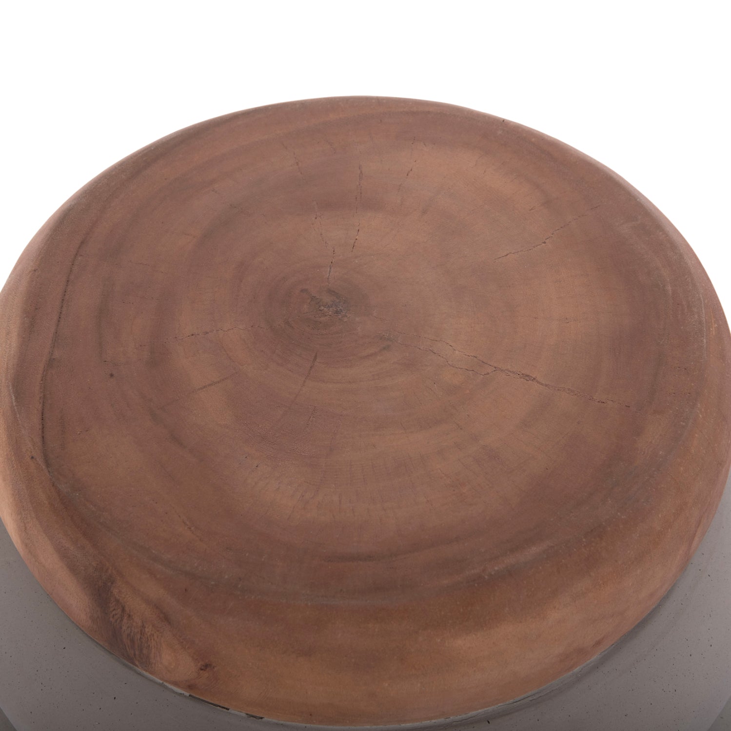 Странична маса PUFFAT естетсвен-сив цвят Φ45x46см