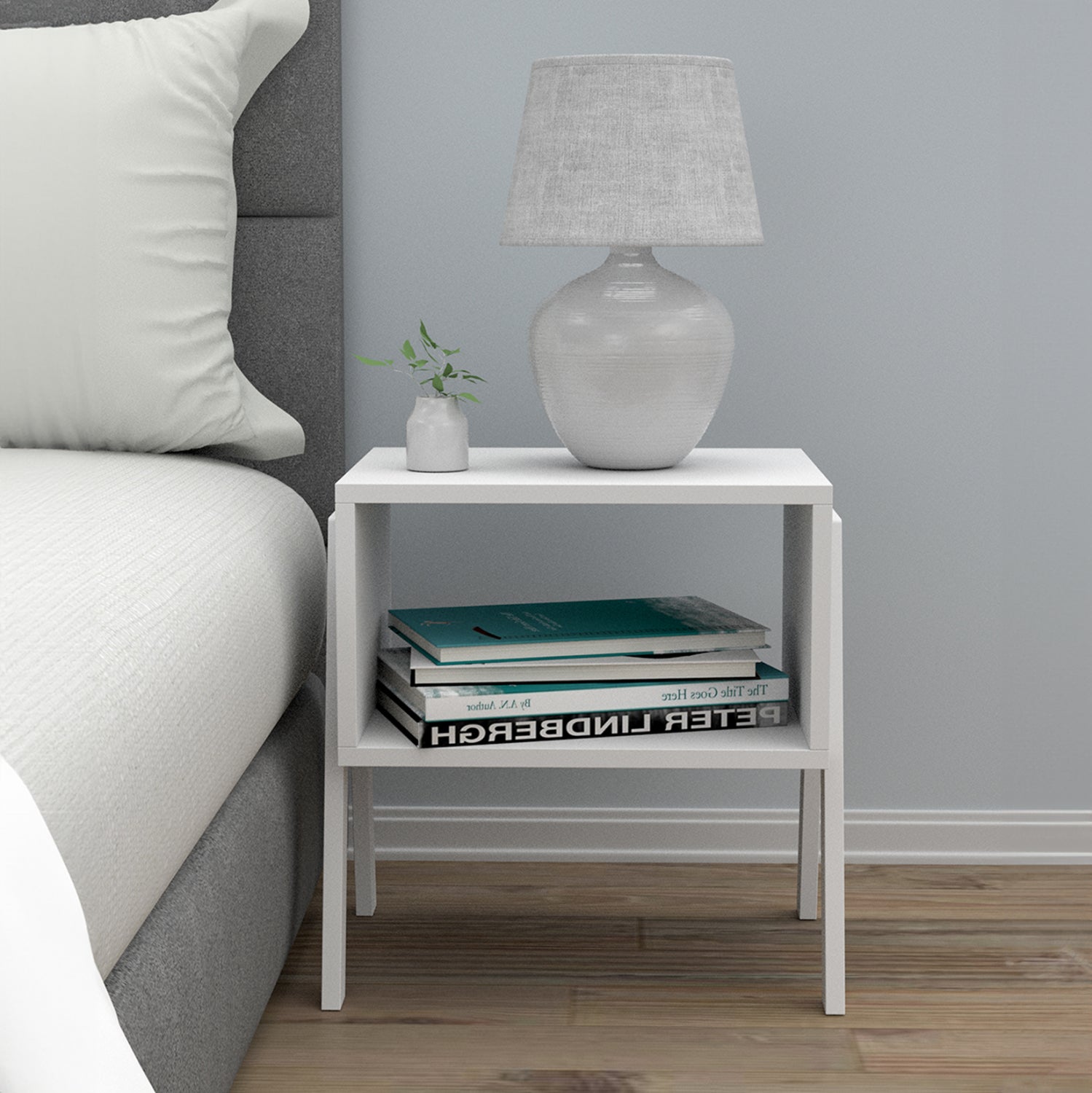 Нощно шкафче Жаки бял цвят