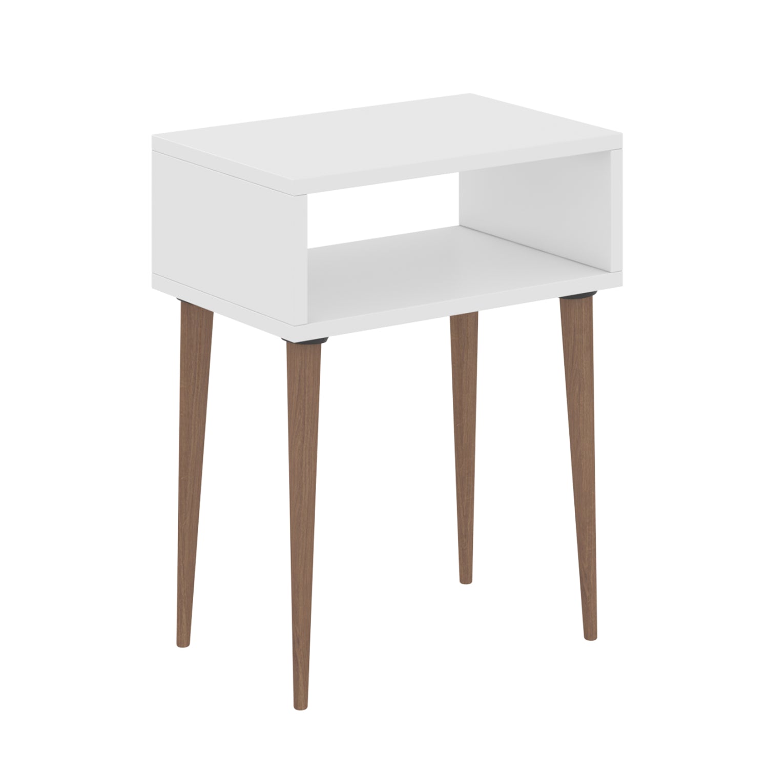 Нощно шкафче  TODD цвят бял-натурал 45x30x58см