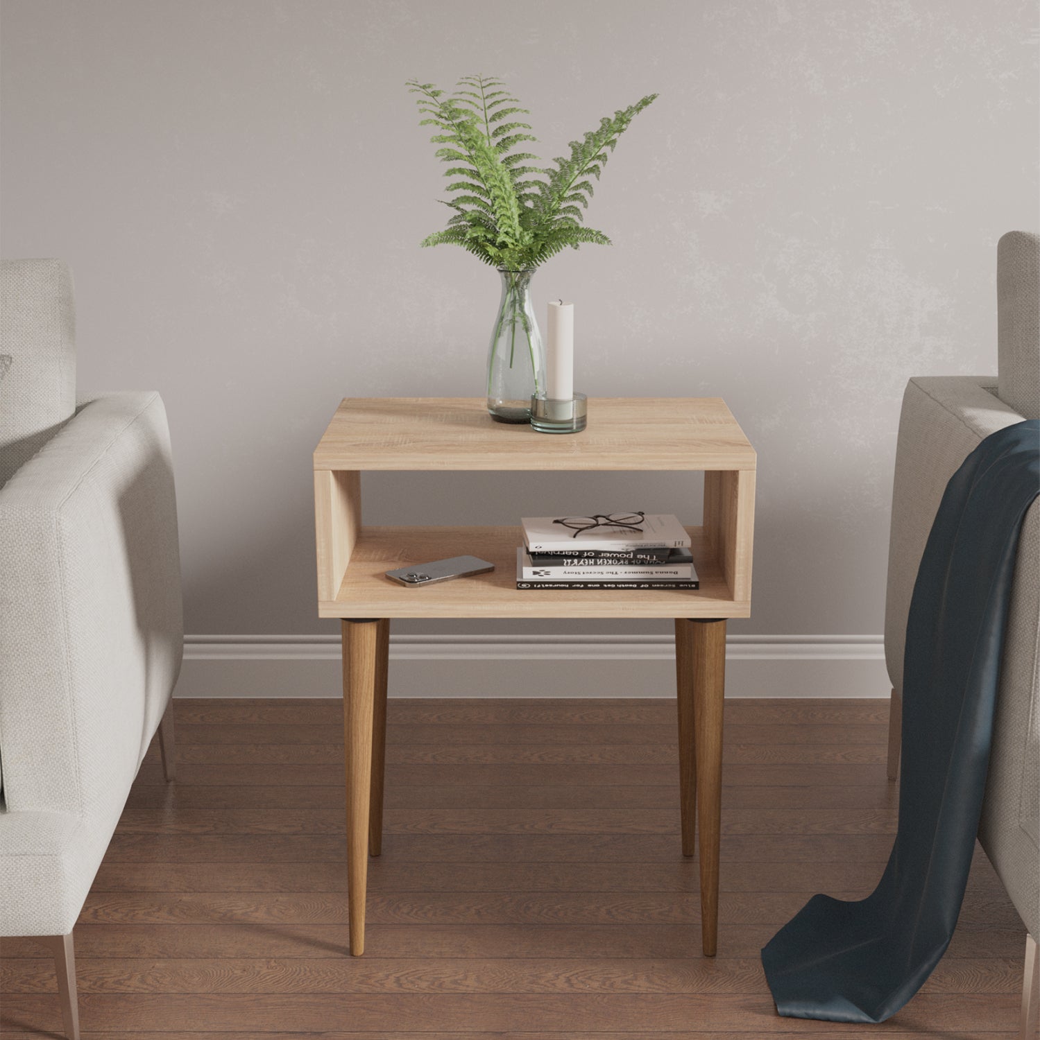 Нощно шкафче  TODD естествен цвят 45x30x58см