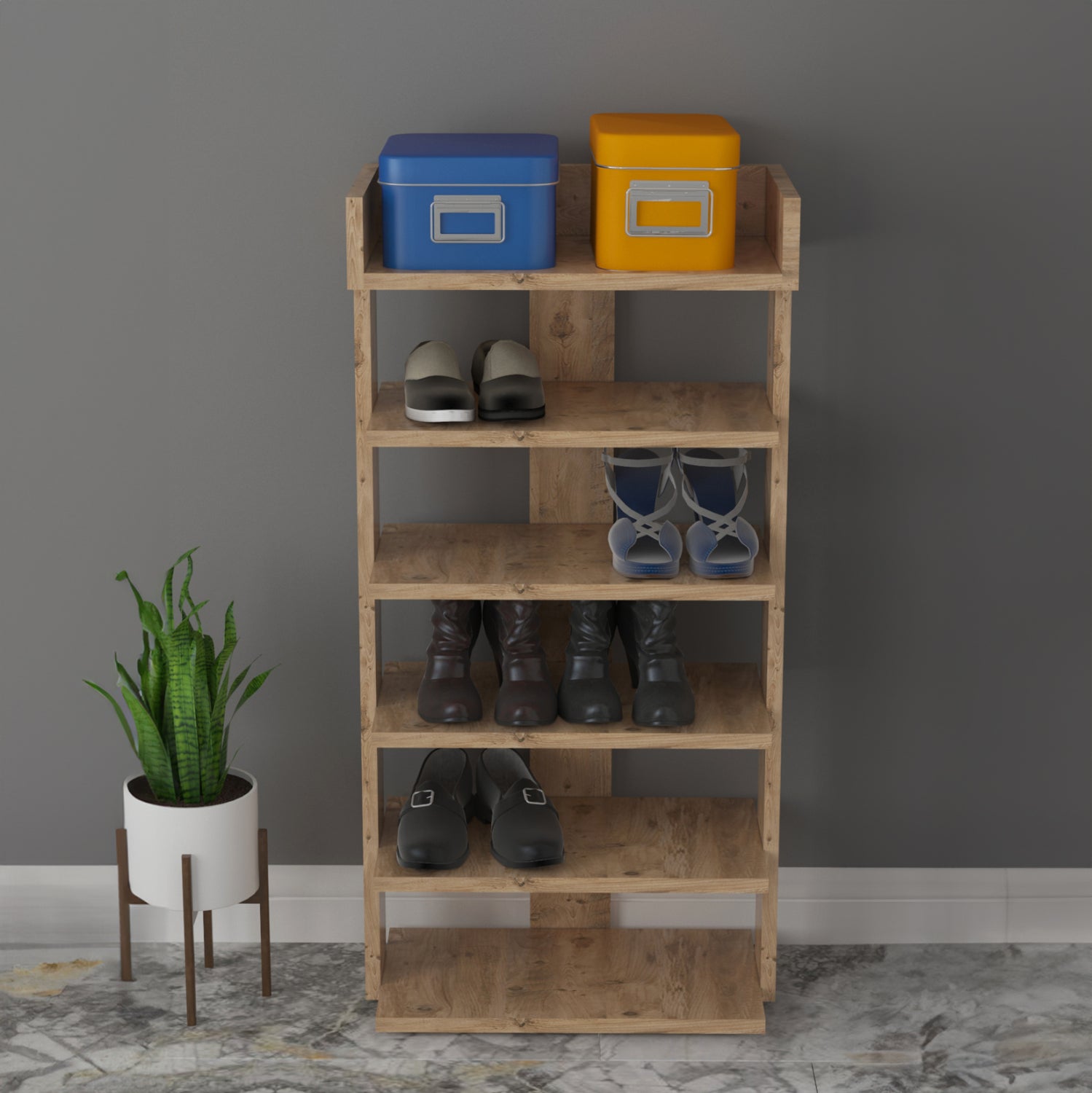 Поставка за обувки RIBBER цвят натурал  73x30x142