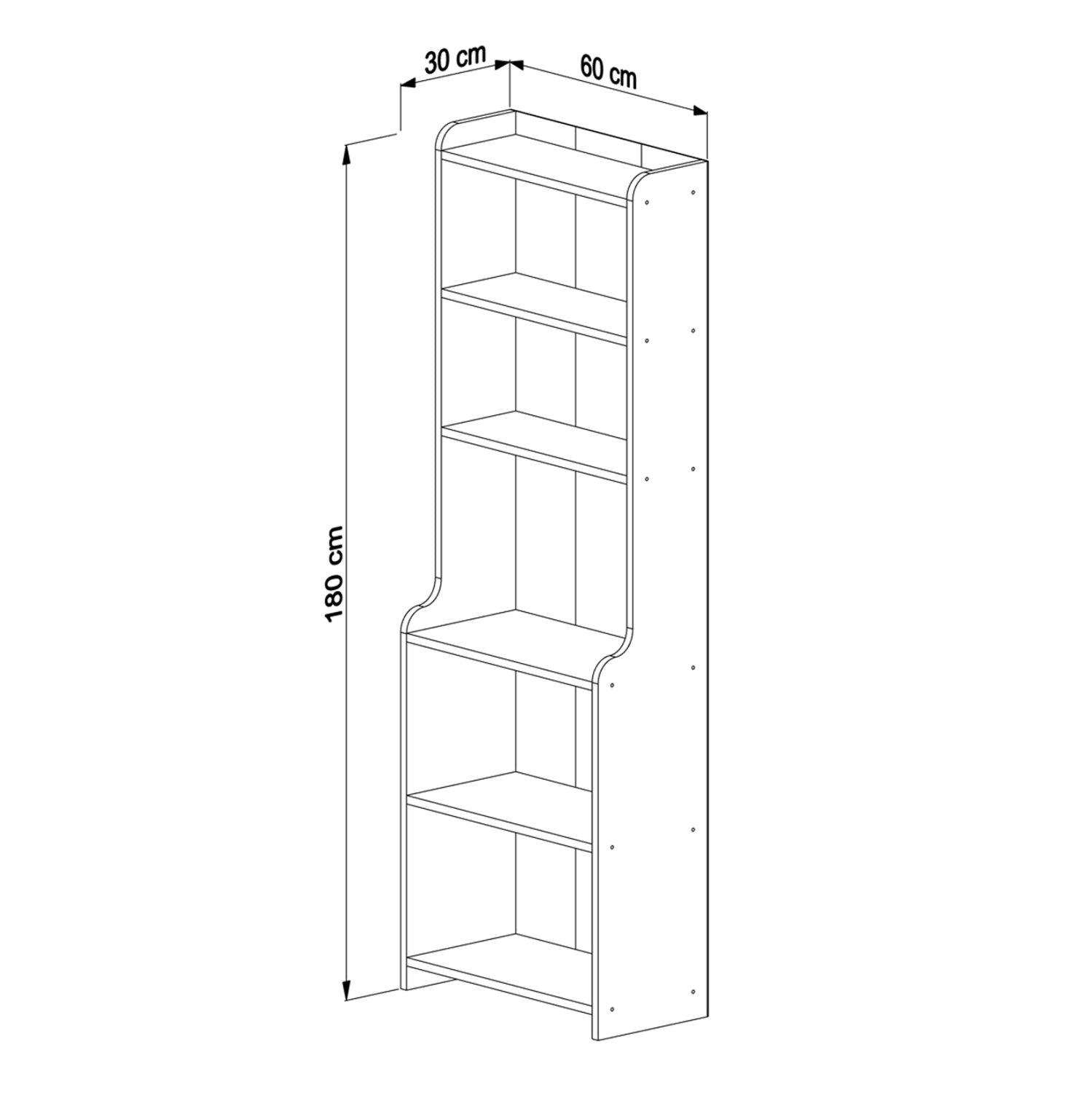 Библиотека NEAT цвят естествен  60x30x180см